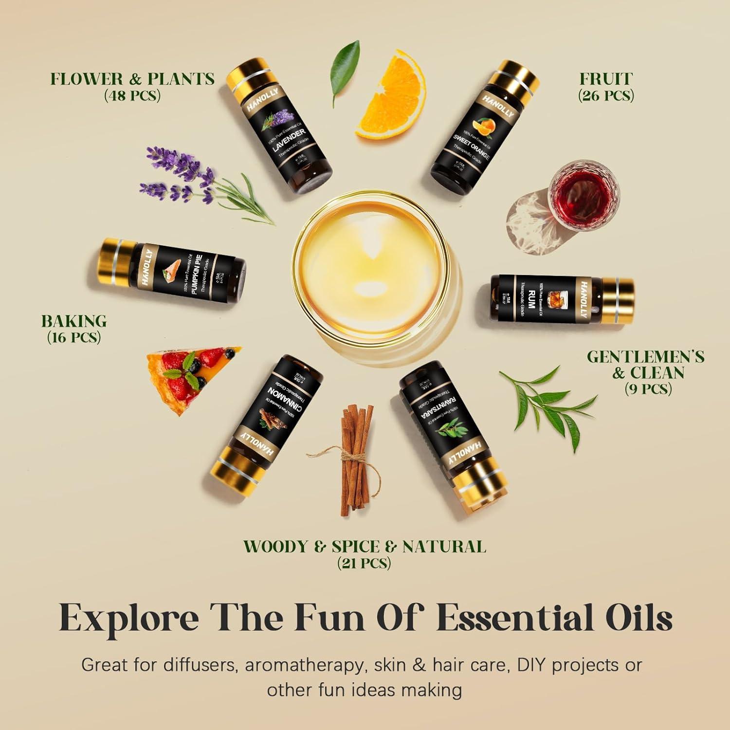 Juego de 120 Aceites Esenciales 5ml Hanolly para Aromaterapia