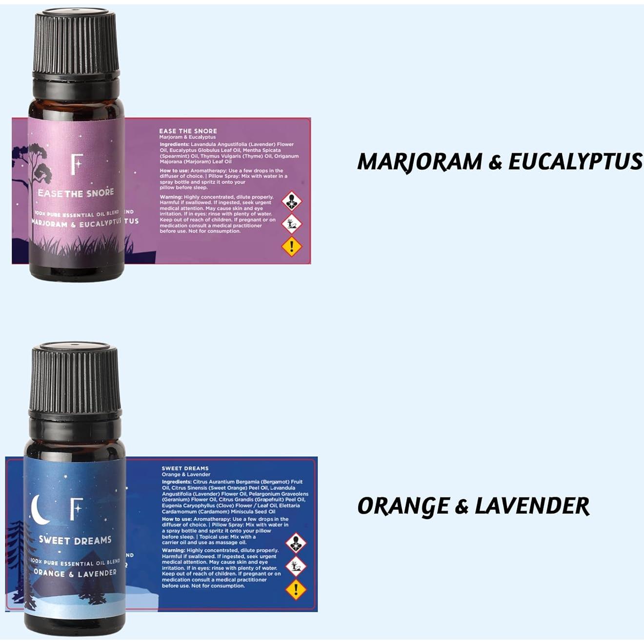 Folkulture Sleep Essential Oils Set for Christmas | Set of 6 Pure Christmas Essential Oils for Diffusers for Home | Lavender, Rosemary & Peppermint | Essential Oils for Relaxation Gifts for Her