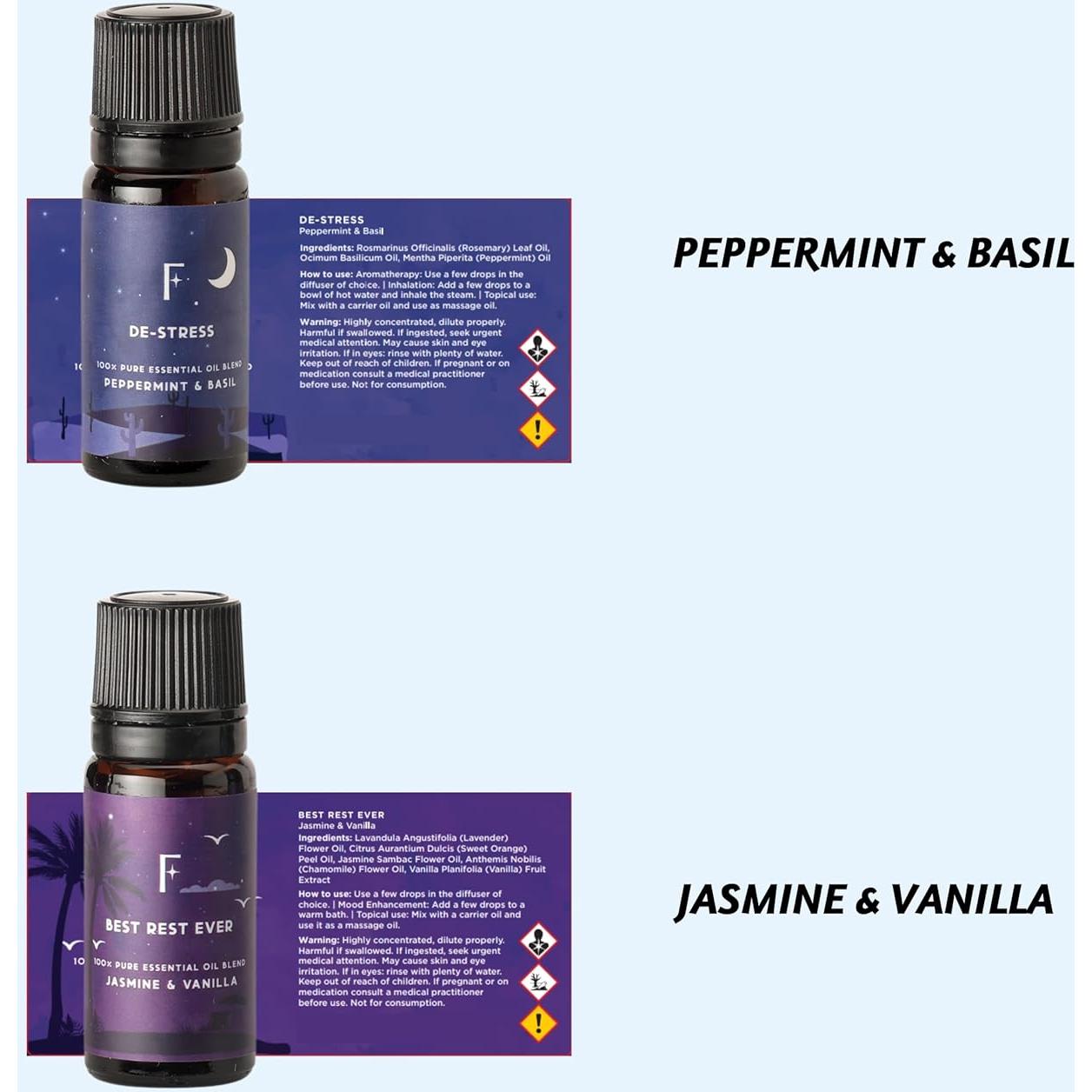 Folkulture Sleep Essential Oils Set for Christmas | Set of 6 Pure Christmas Essential Oils for Diffusers for Home | Lavender, Rosemary & Peppermint | Essential Oils for Relaxation Gifts for Her