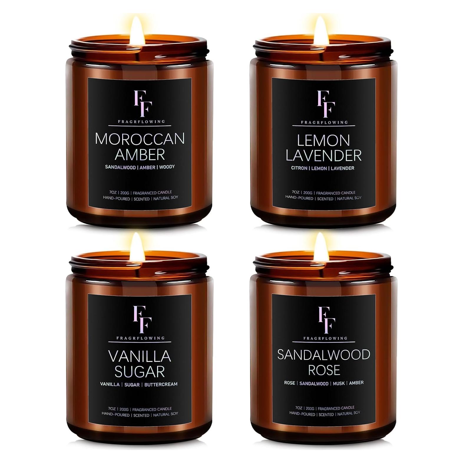 Set de Velas Aromáticas de Cera de Soja FF FRAGRFLOWING 4 Aromas