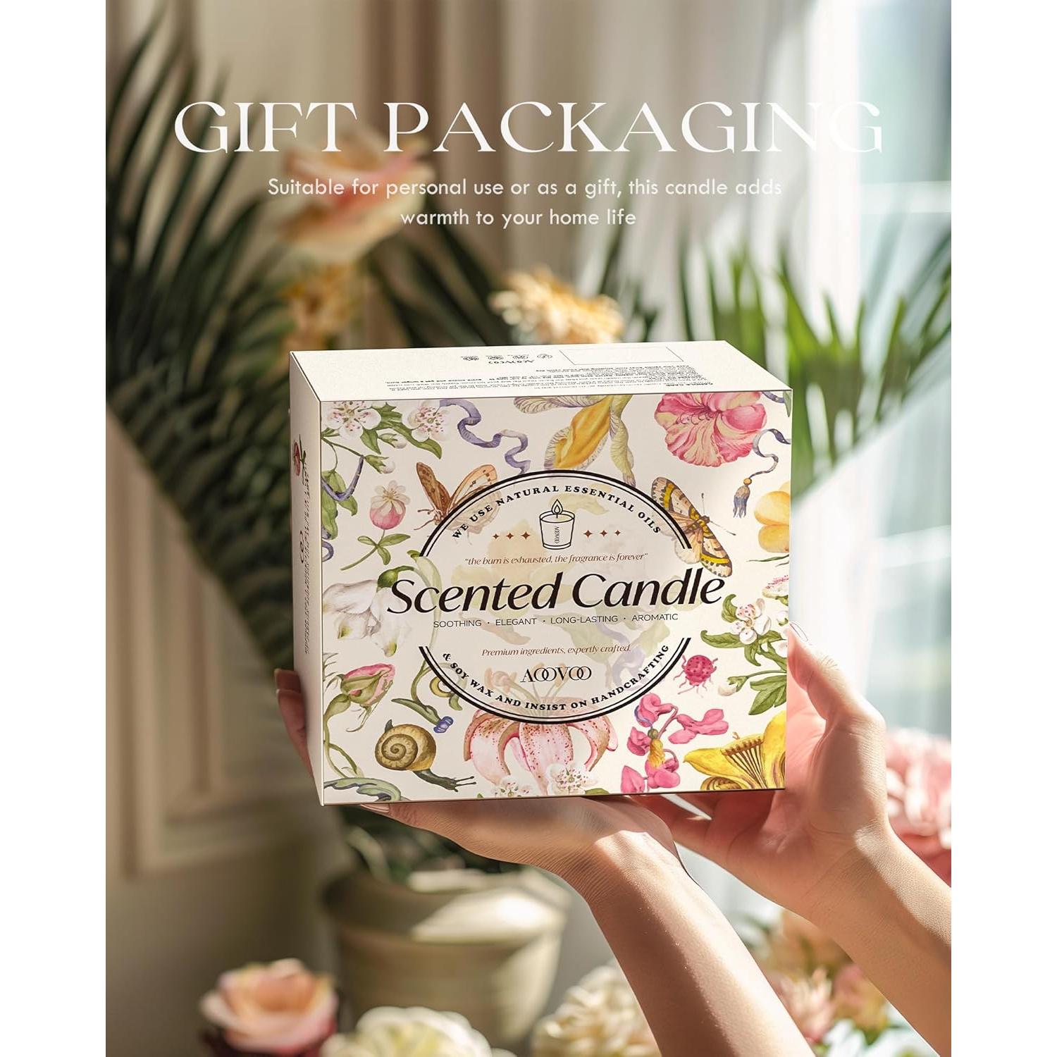 Set de 4 Velas Aromáticas AOOVOO - Cera de Soja 1021 g