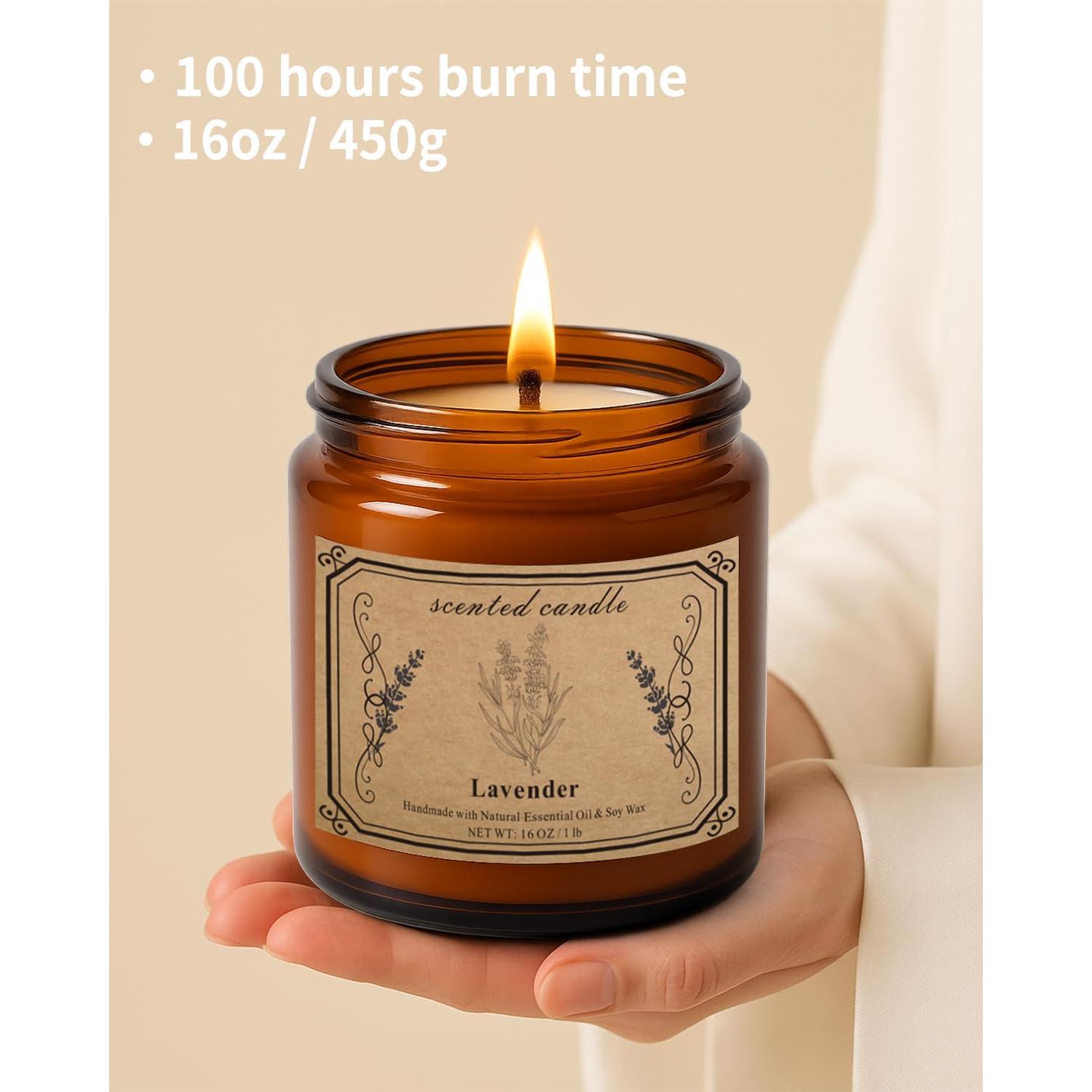 Vela Aromática Pootes de Cera de Soja 450g Lavanda 100h