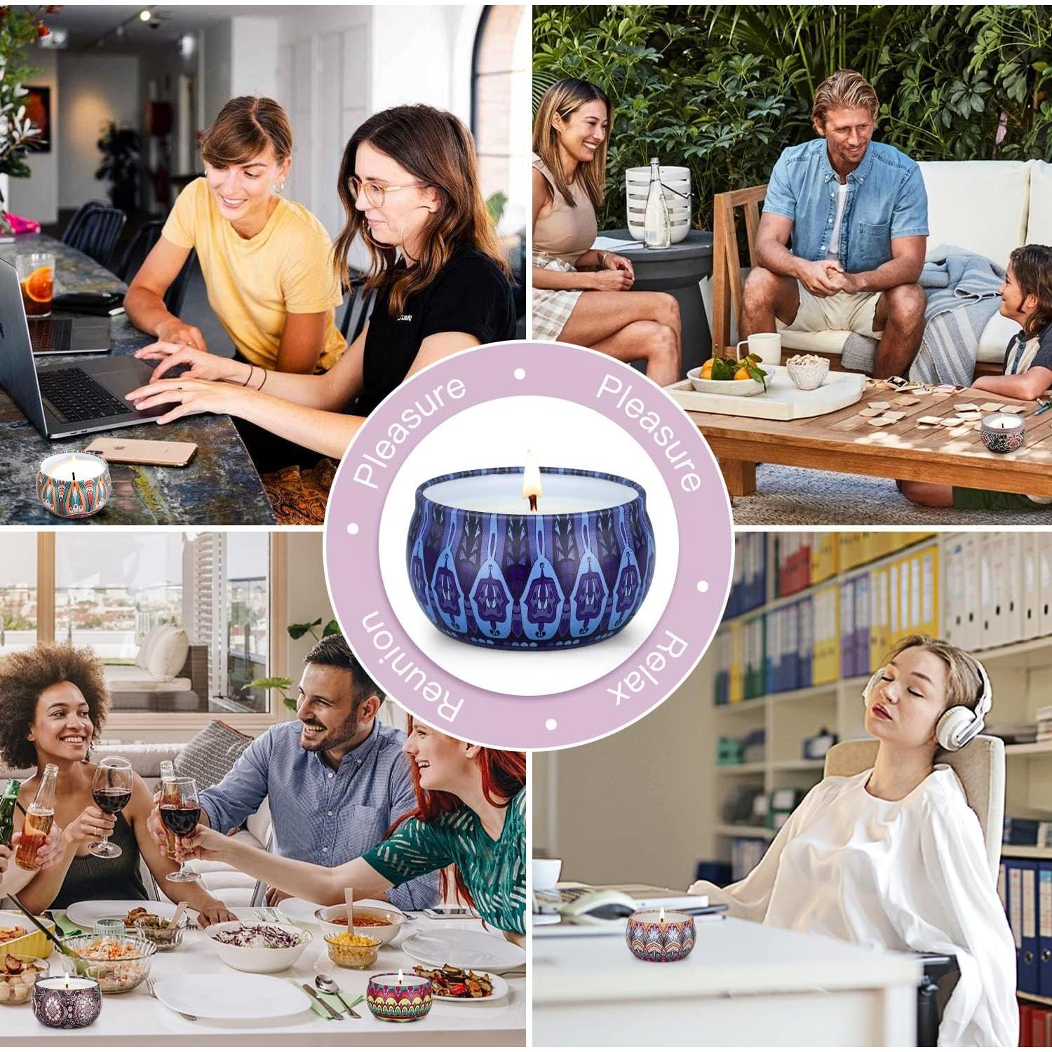 Juego de Velas Aromáticas LAJDL - 12 Fragancias de Soja