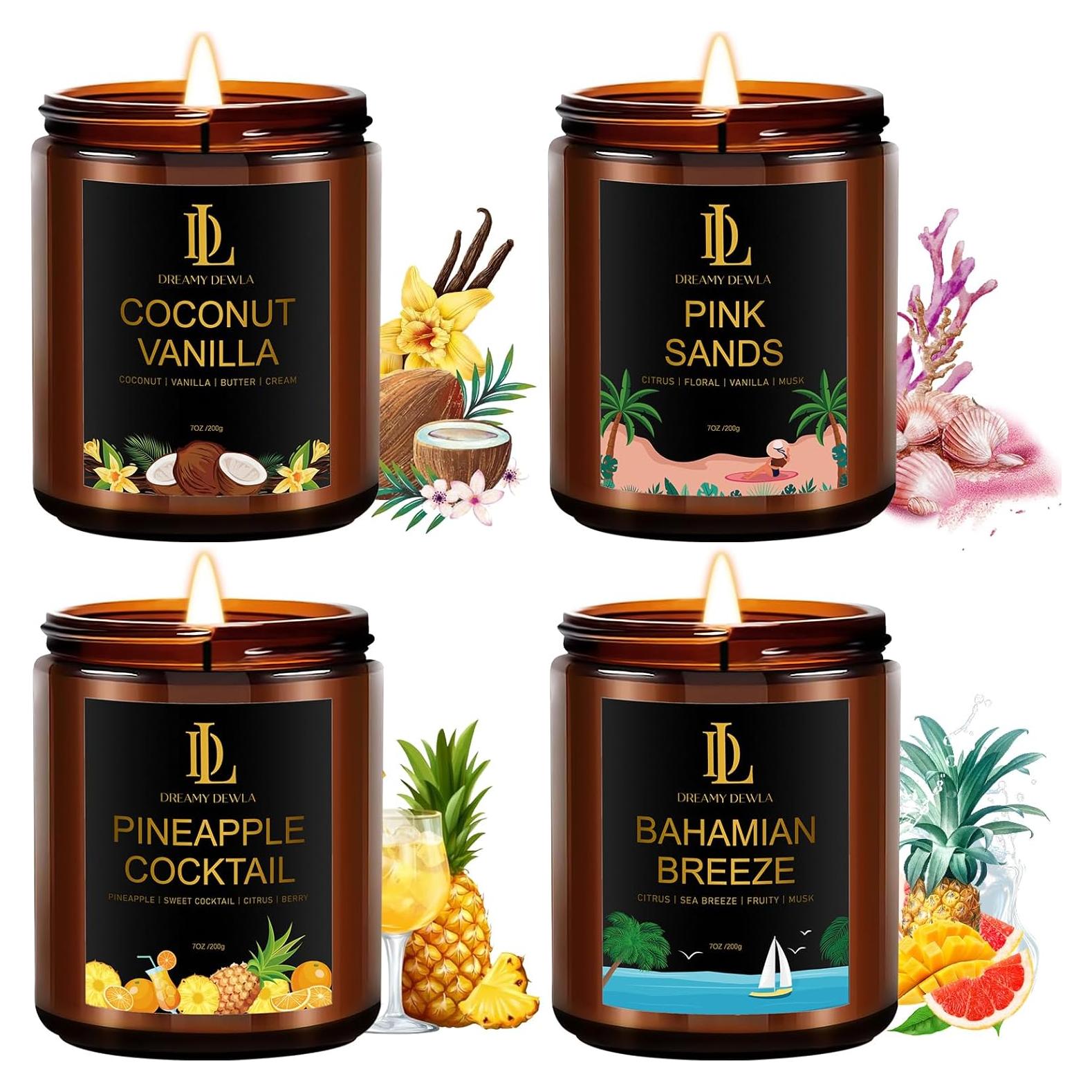 Set de 4 Velas Aromáticas de Soja DL DREAMY DEWLA 28oz