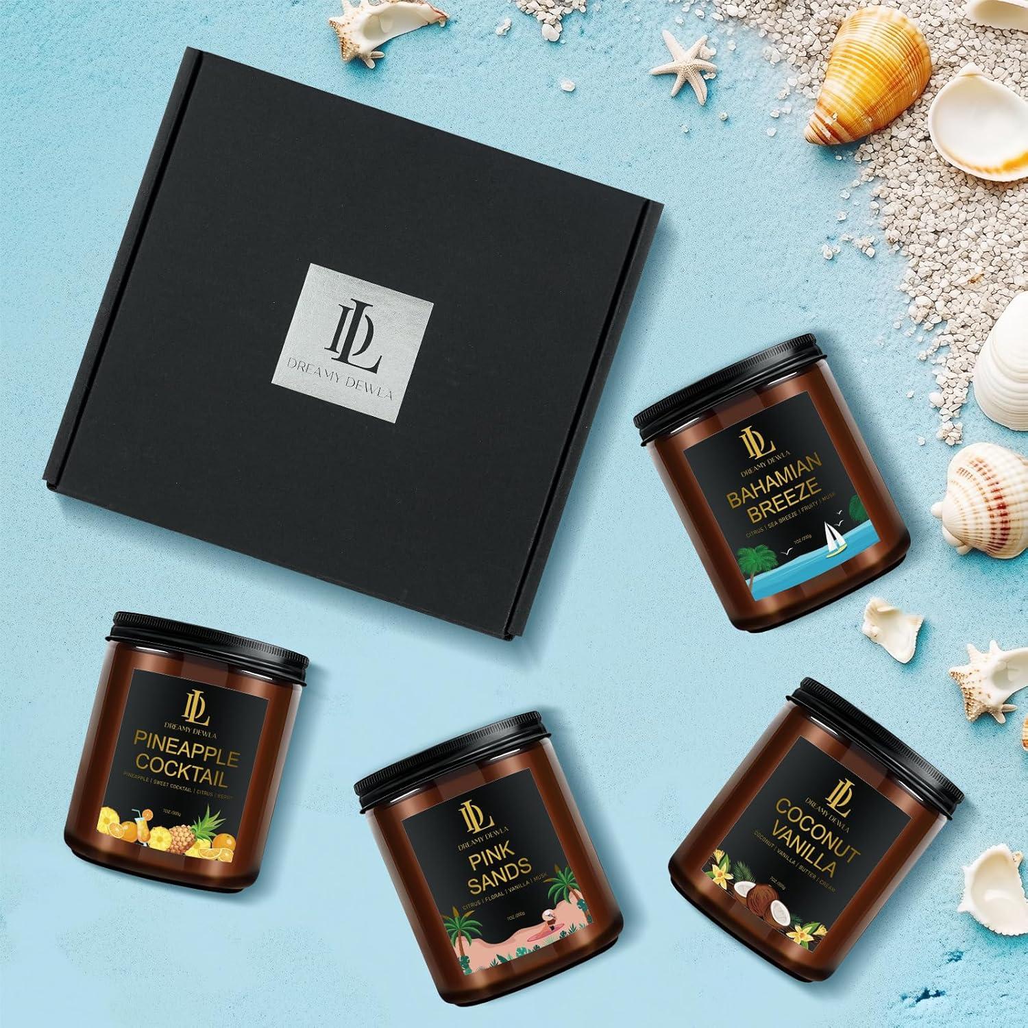 Set de 4 Velas Aromáticas de Soja DL DREAMY DEWLA 28oz