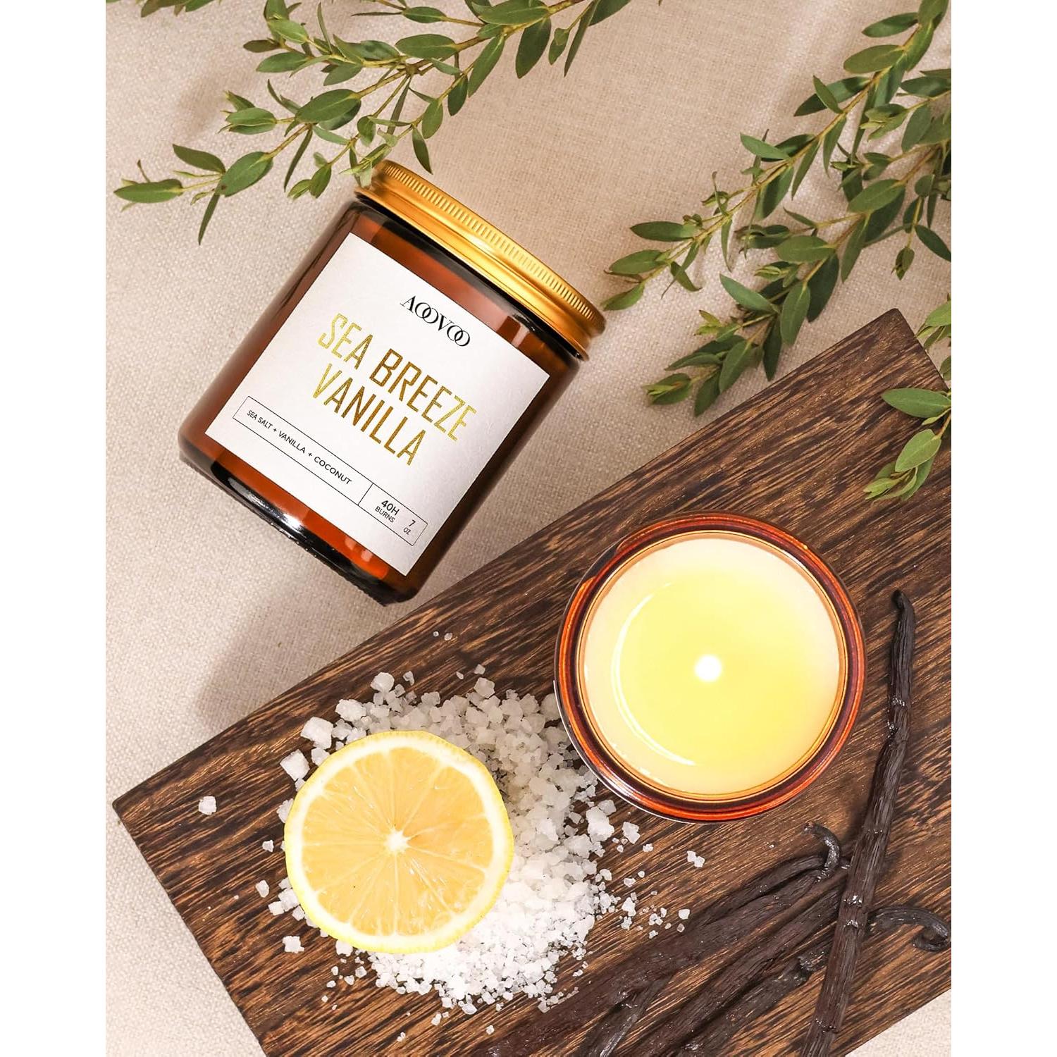 Conjunto de 6 Velas Aromáticas AOOVOO de Cera de Soja