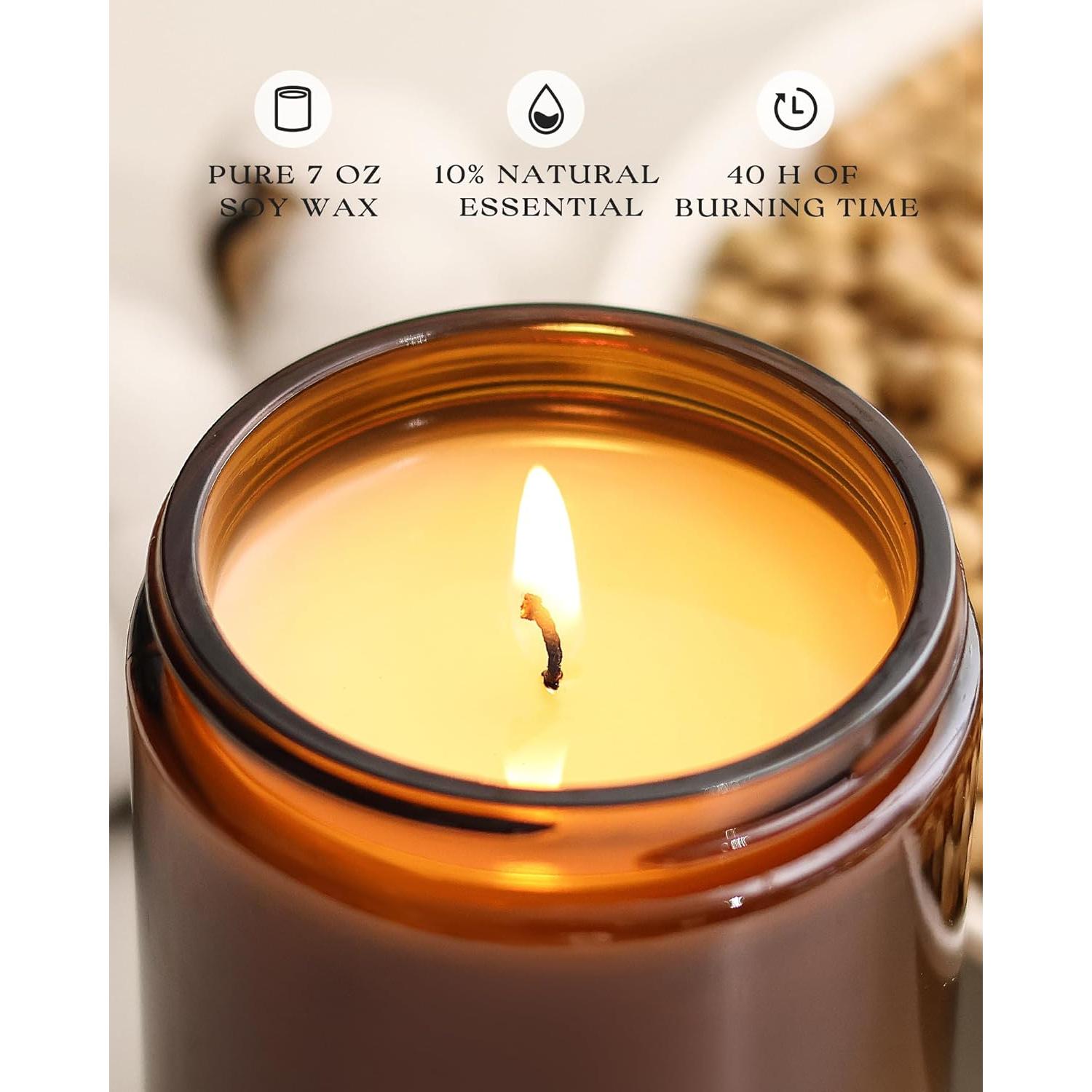 Conjunto de 6 Velas Aromáticas AOOVOO de Cera de Soja