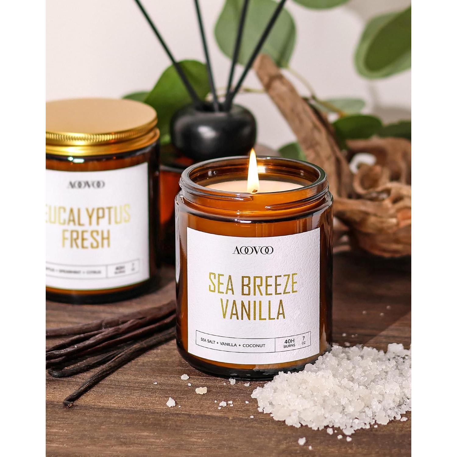 Conjunto de 6 Velas Aromáticas AOOVOO de Cera de Soja