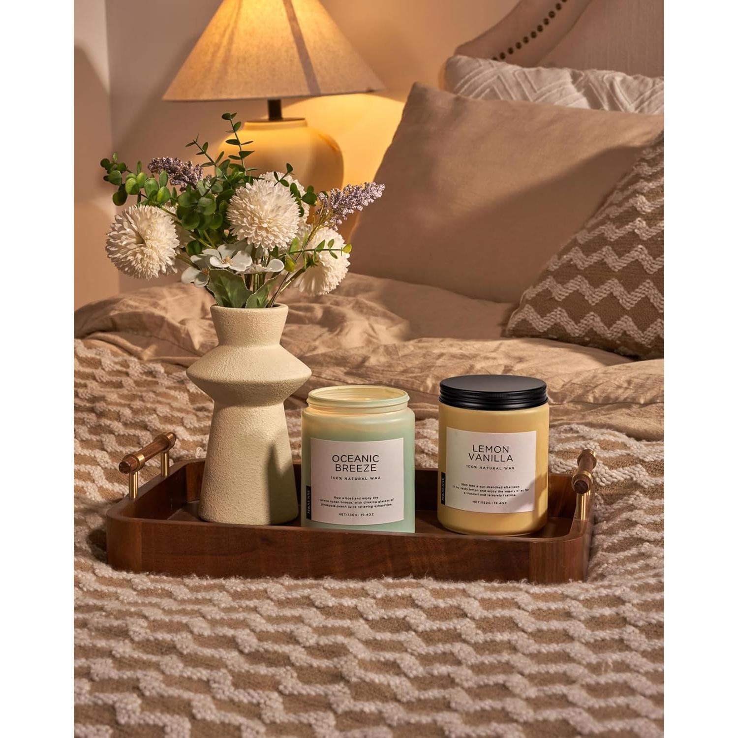 Vela Aromatizada M&SENSE Brisa Oceánica 550g 110 Horas 2 Mechas