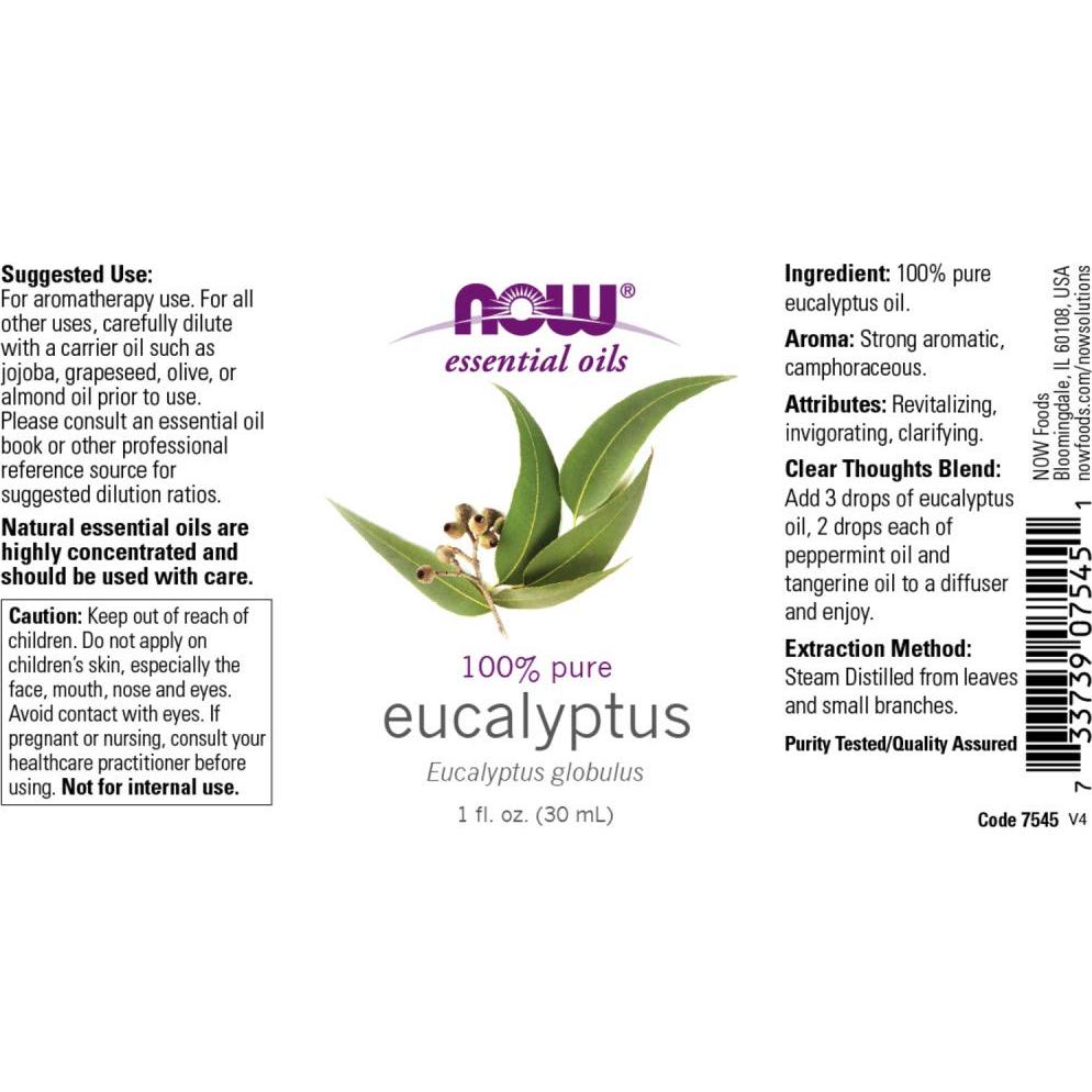 Paquete de 3 Aceites Esenciales NOW 30 ml: Lavanda, Eucalipto, Menta