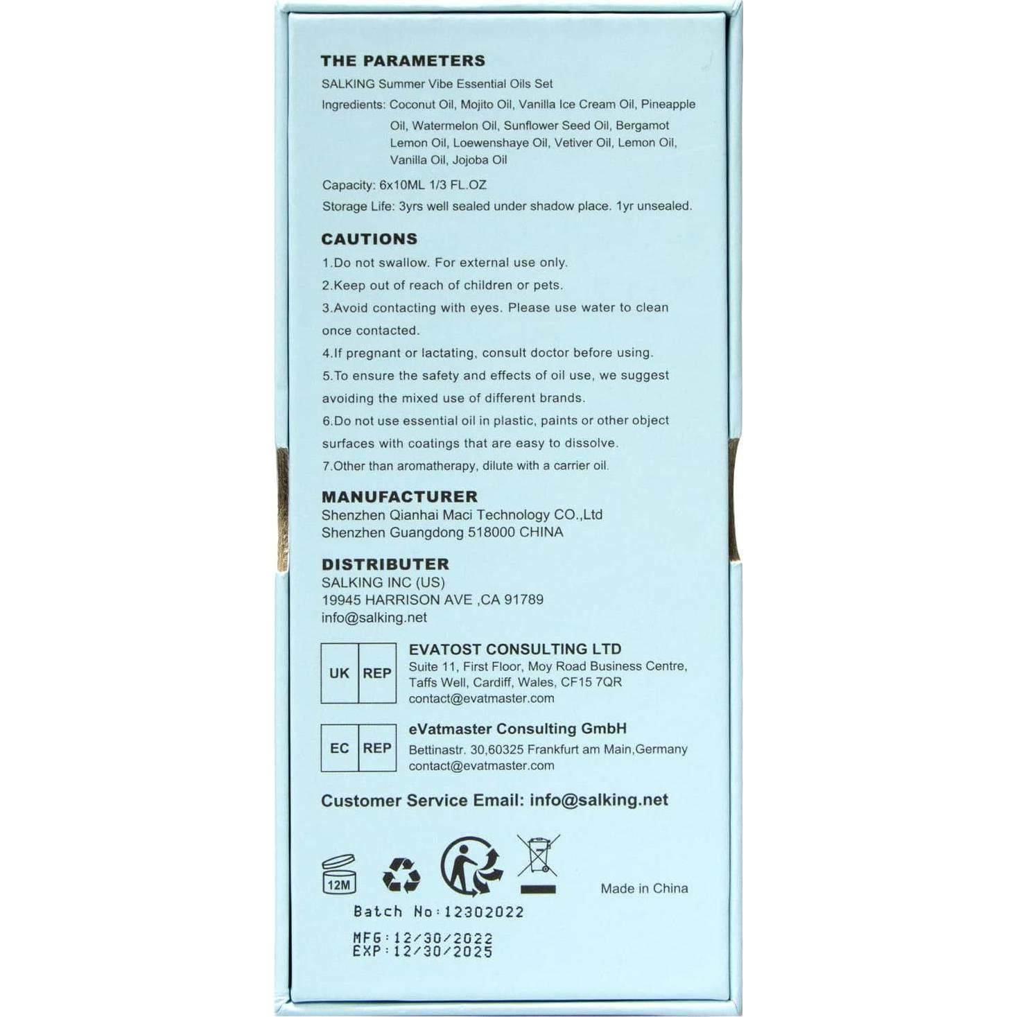 Conjunto de Aceites Aromáticos Premium SALKING - Verano