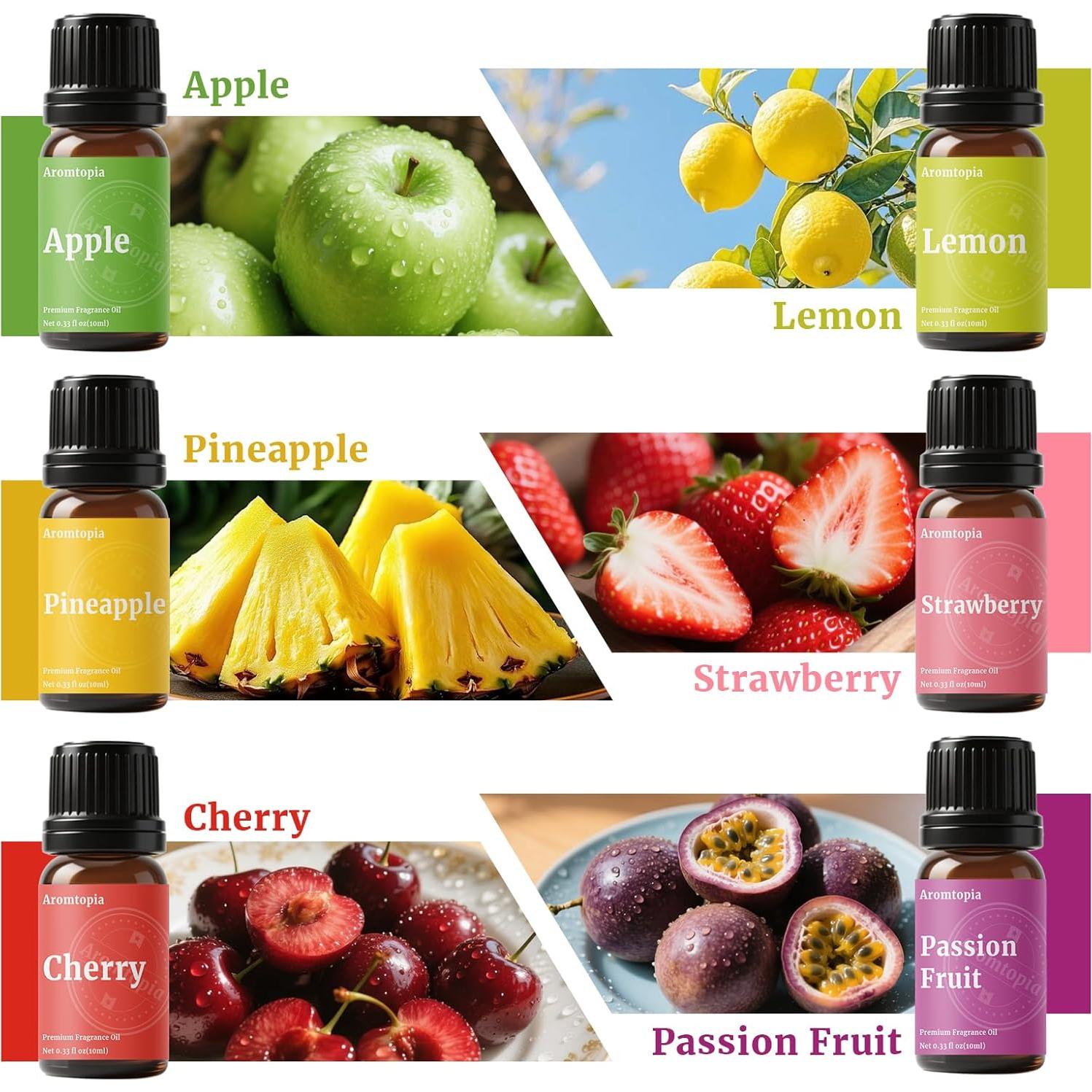 Set de 6 Aceites Aromáticos Frutales 10ml Aromtopia