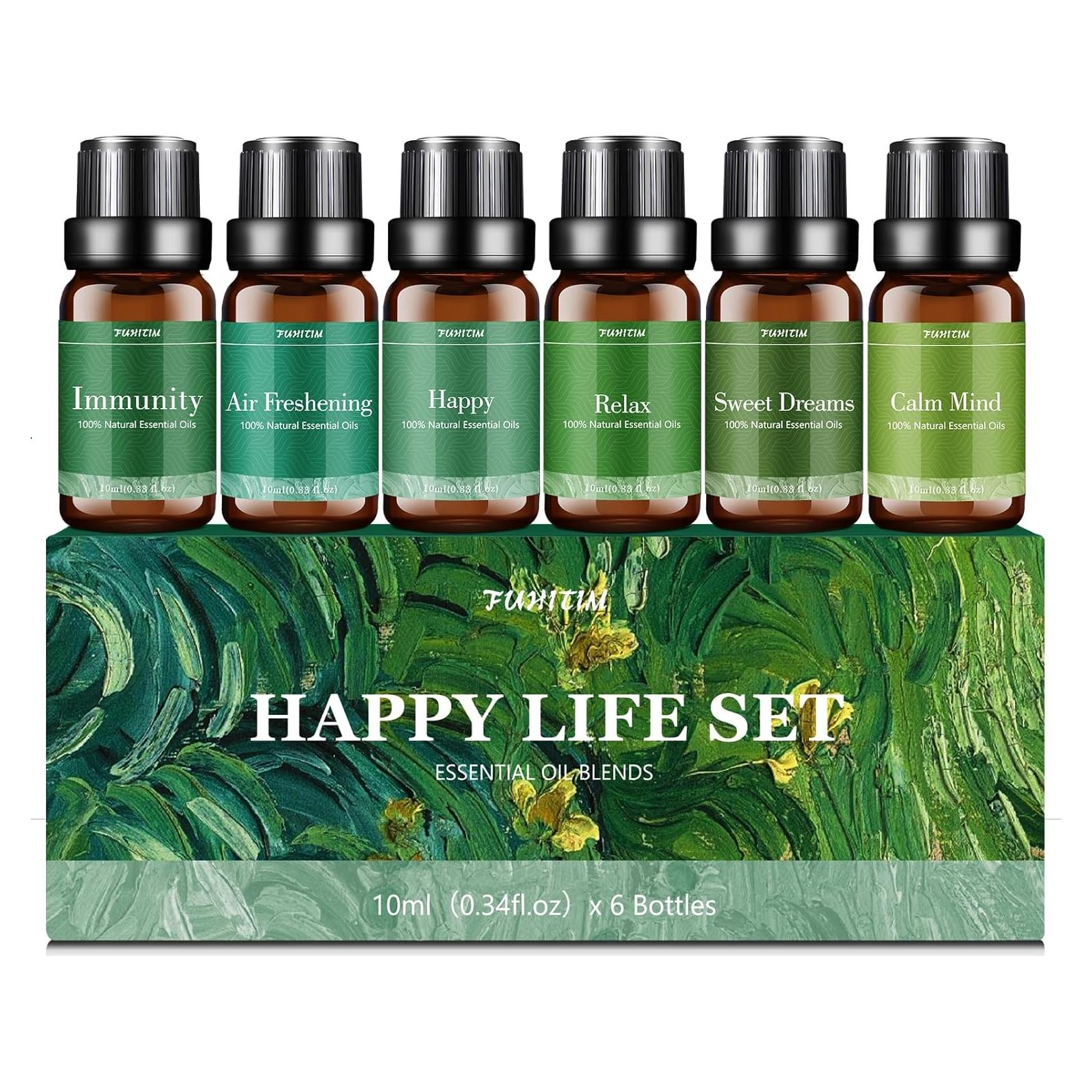 Juego de Aceites Esenciales FUHITIM 6x10ml para Difusores