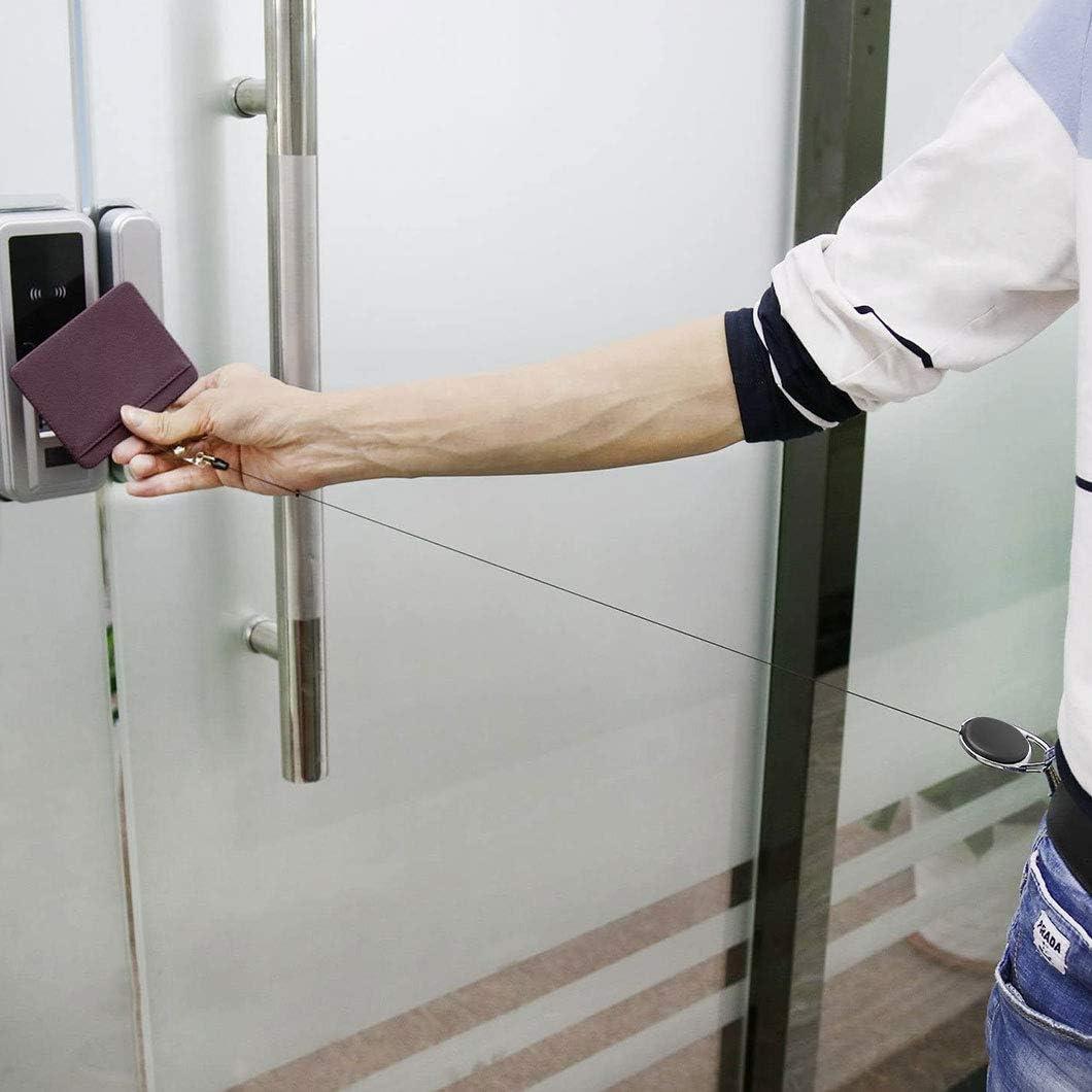 Fushing 20 Sujetadores Identificación Retráctiles Clip Negro