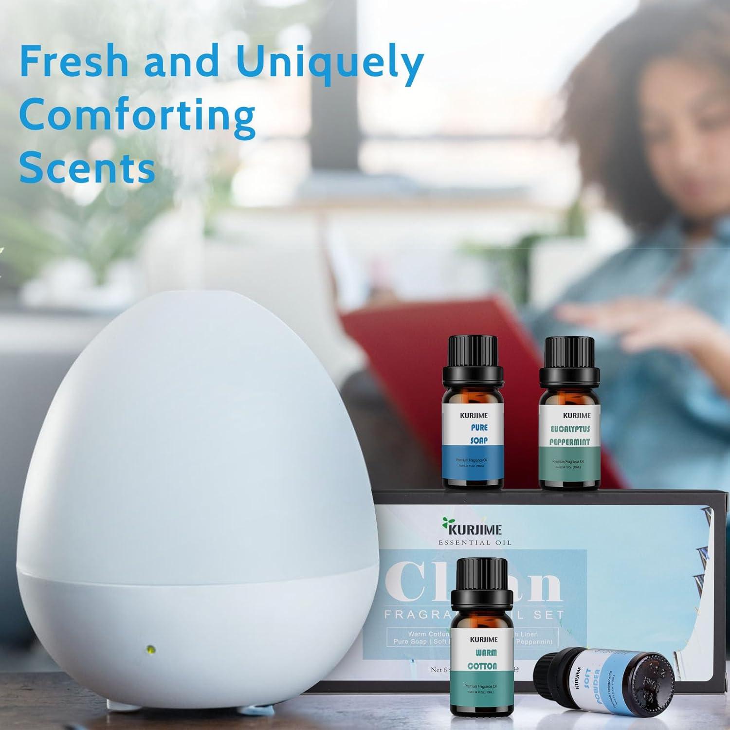 Juego de Aceites Esenciales KURJIME 6x10ml Aromaterapia Limpia