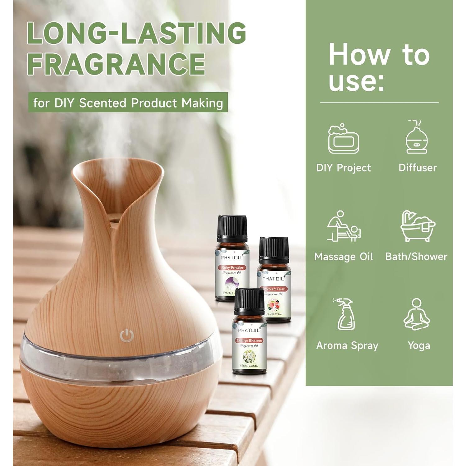 Juego de 20 Aceites Aromáticos Premium PHATOIL 5ML Coco y Más