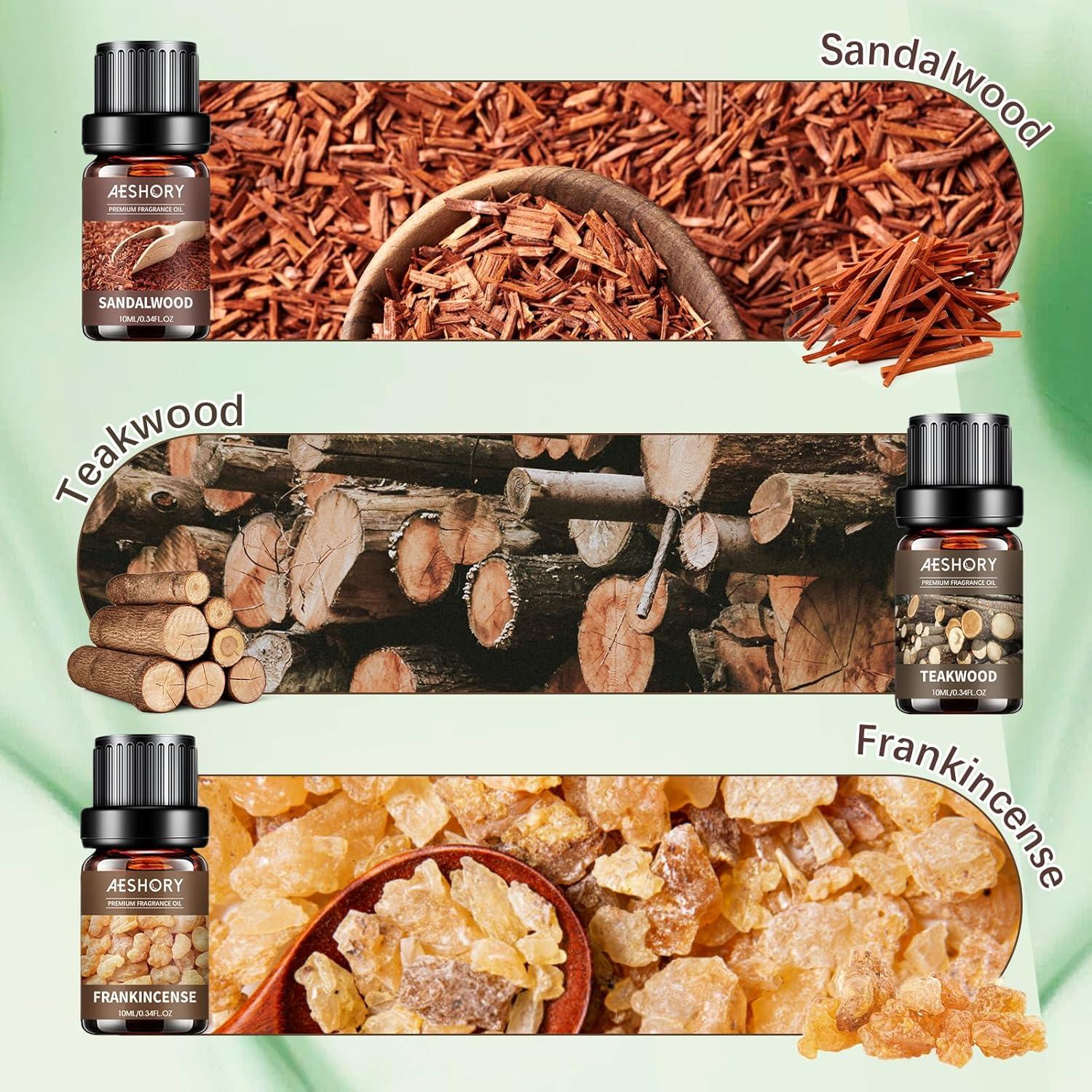 Juego de Aceites Esenciales Woody Aeshory - 6x10ml Aromaterapia