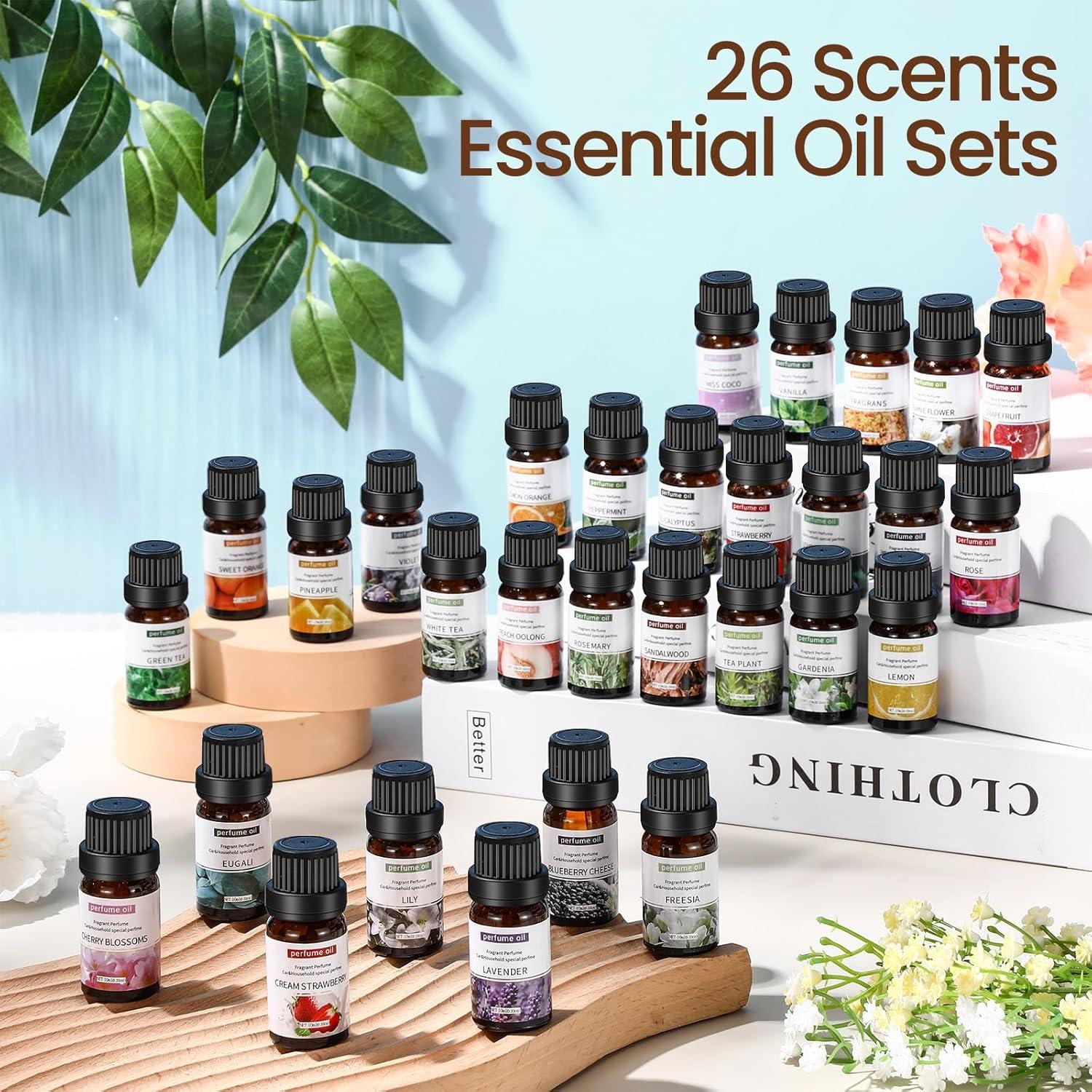 Conjunto de 26 Aceites Esenciales 10ml Nuanchu para Difusor