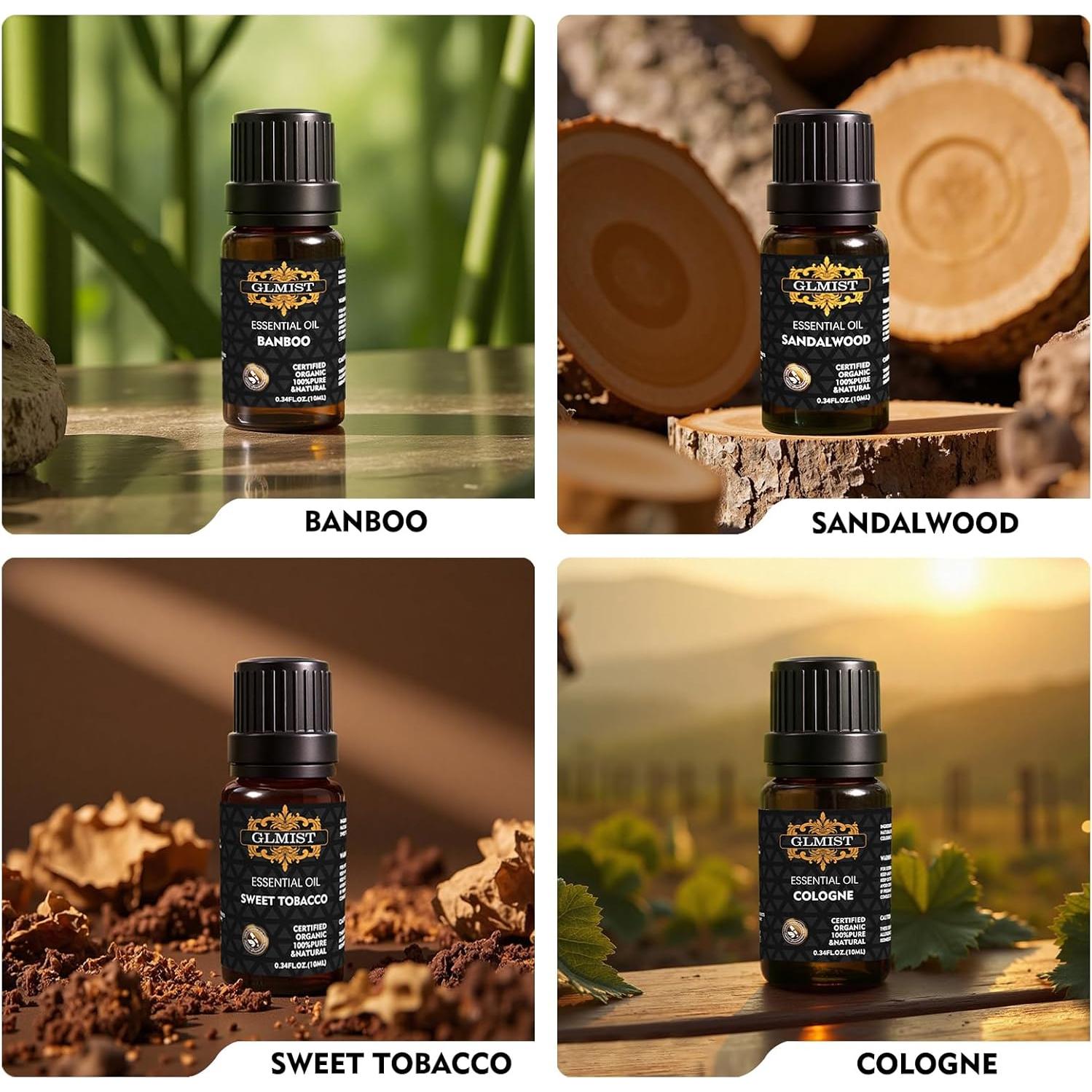 Aceite Esencial Natural GLMIST para Difusores - Kit Hombre