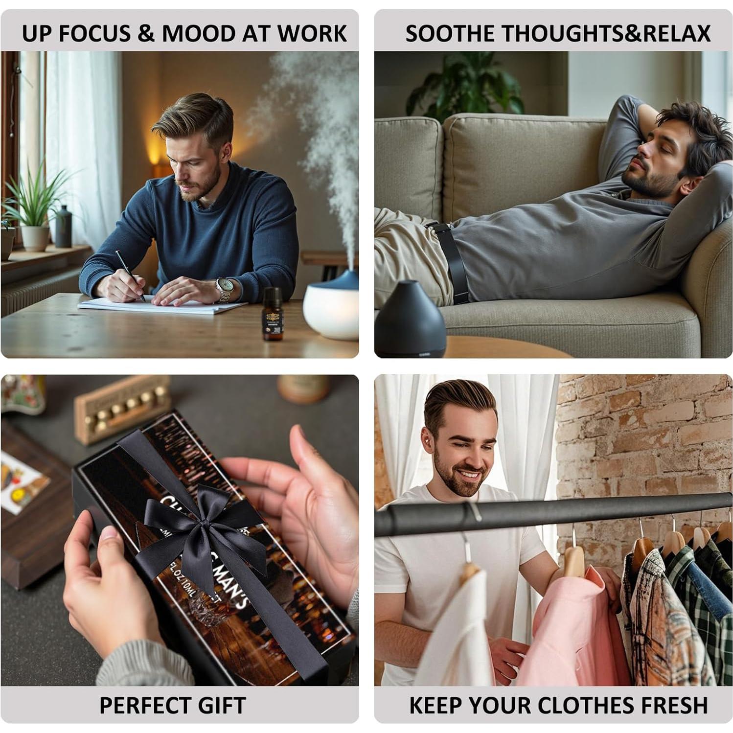 Aceite Esencial Natural GLMIST para Difusores - Kit Hombre