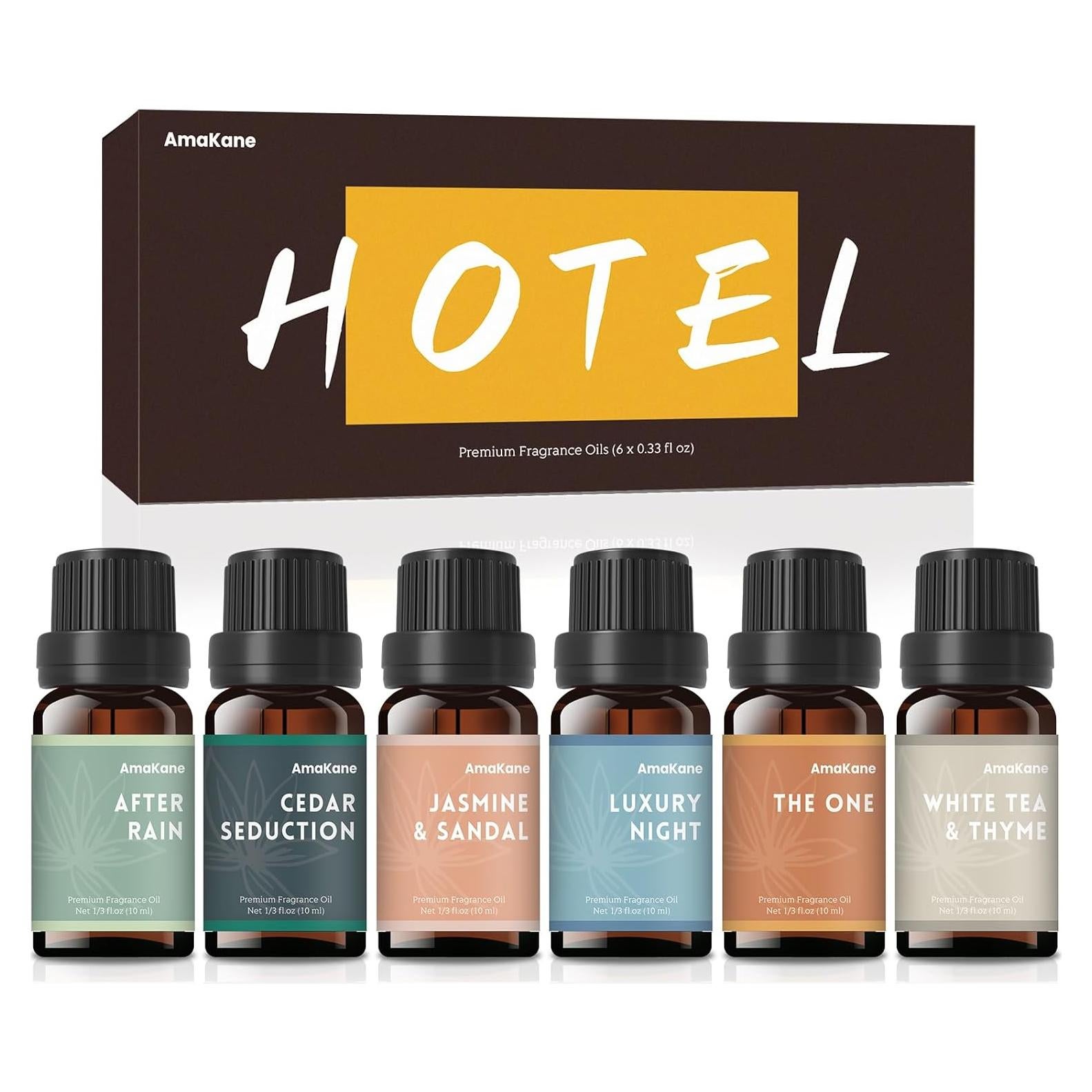 Aceites Esenciales de Aromaterapia AmaKane 6x10ml - Aromas de Hotel