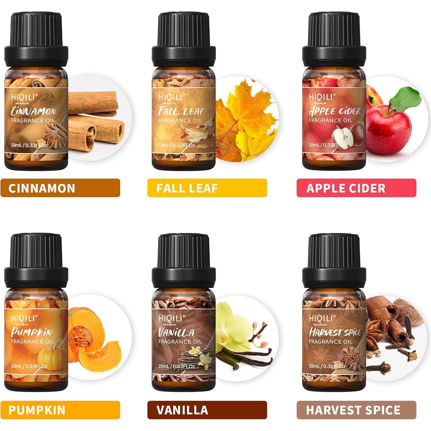 Aceite de Fragancia HIQILI 6x9.84ml Especias Otoñales