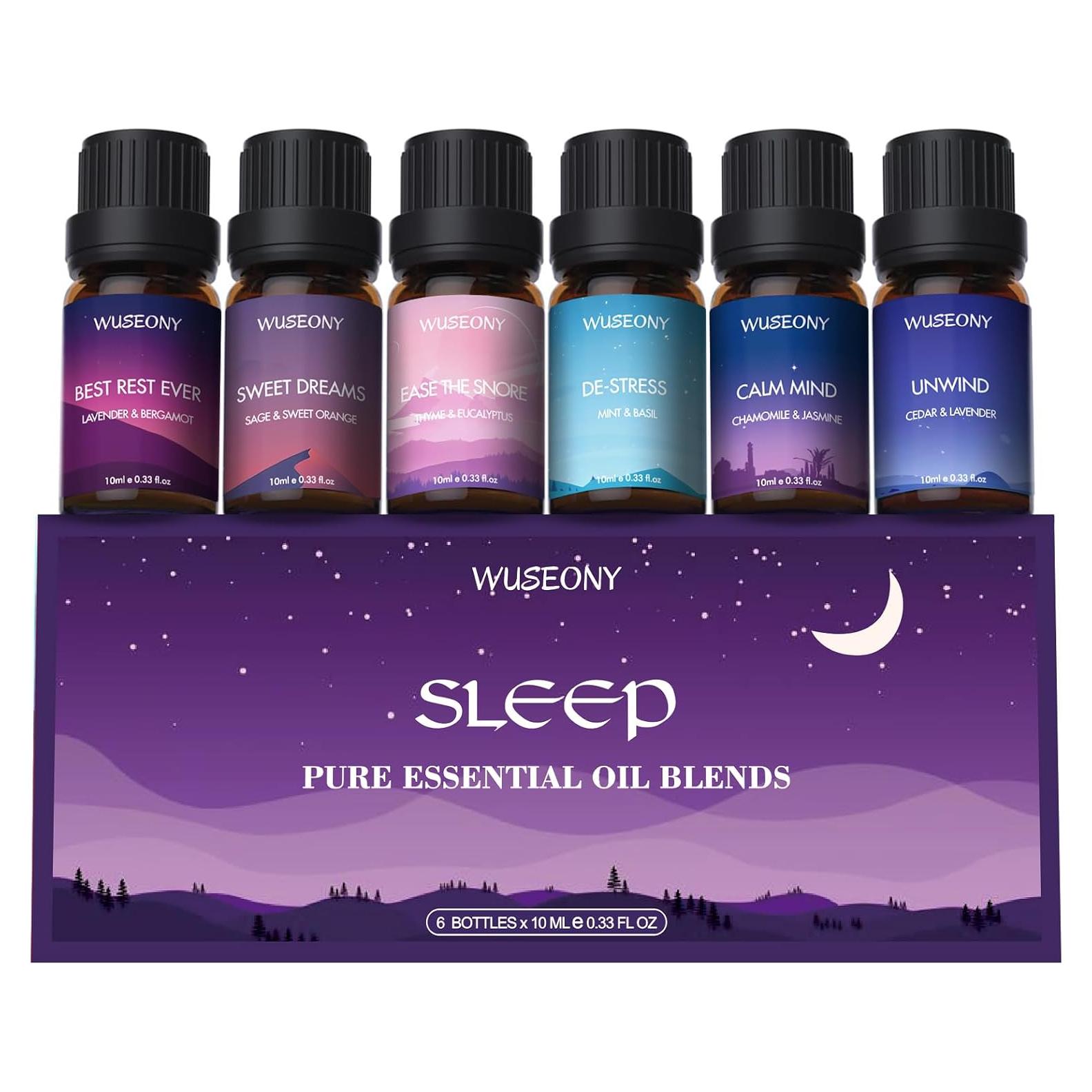 Set de 6 Aceites Esenciales para Dormir WUSEONY - Aromaterapia