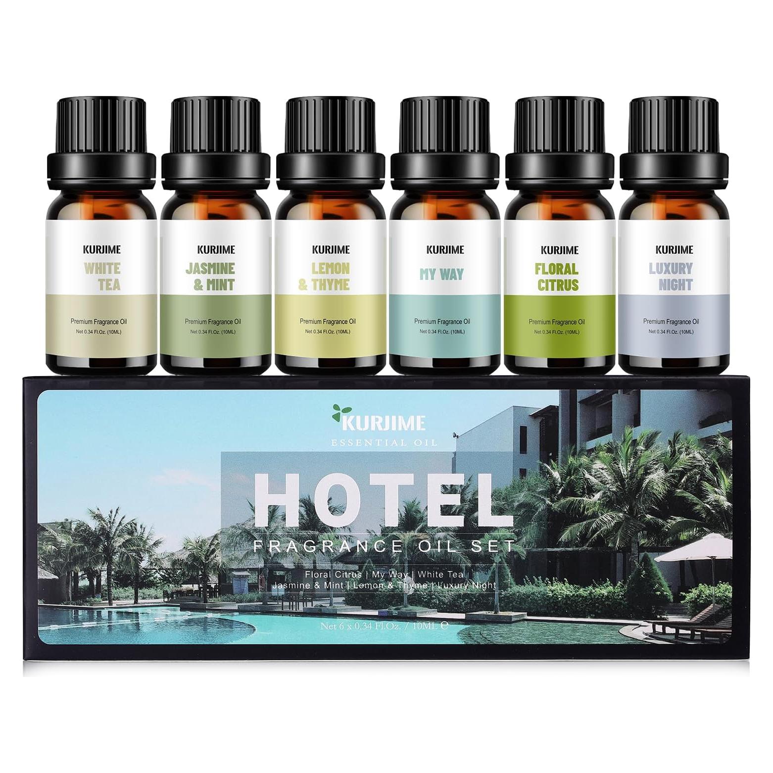 Set de Aceites Aromáticos KURJIME 6x10ml para Difusor