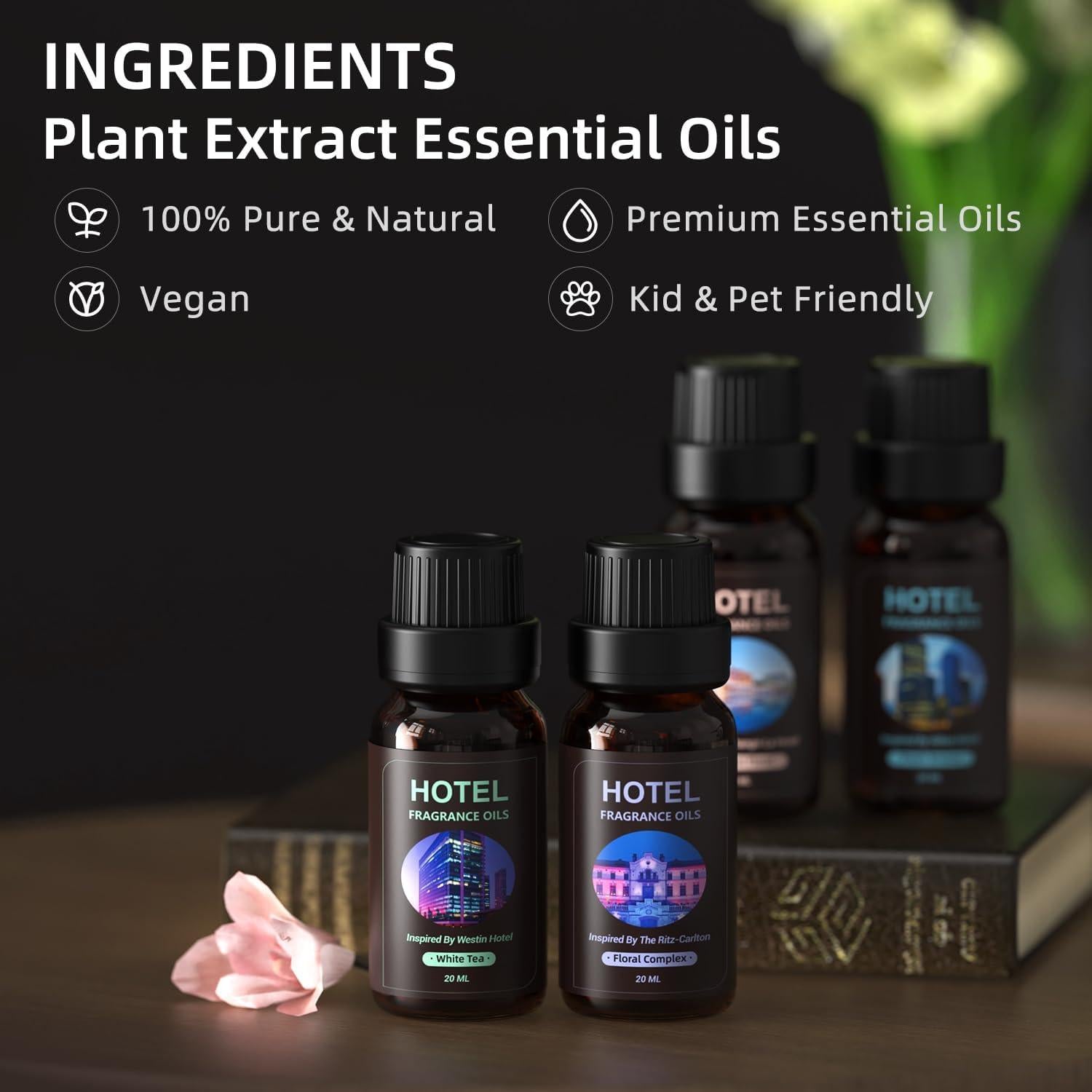 Set de 4 Aceites Esenciales Premium KONCHILE 20ml - Fragancias Lujo