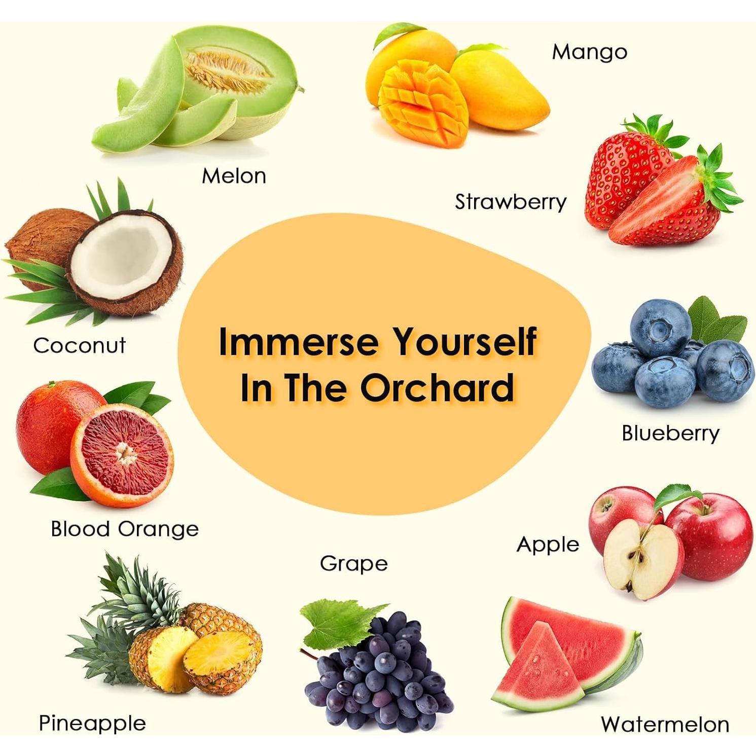 Set de Aceites de Fragancia Afrutada INWICOPH 10x5ml - Arándano, Fresa, Mango, Naranja Sangre