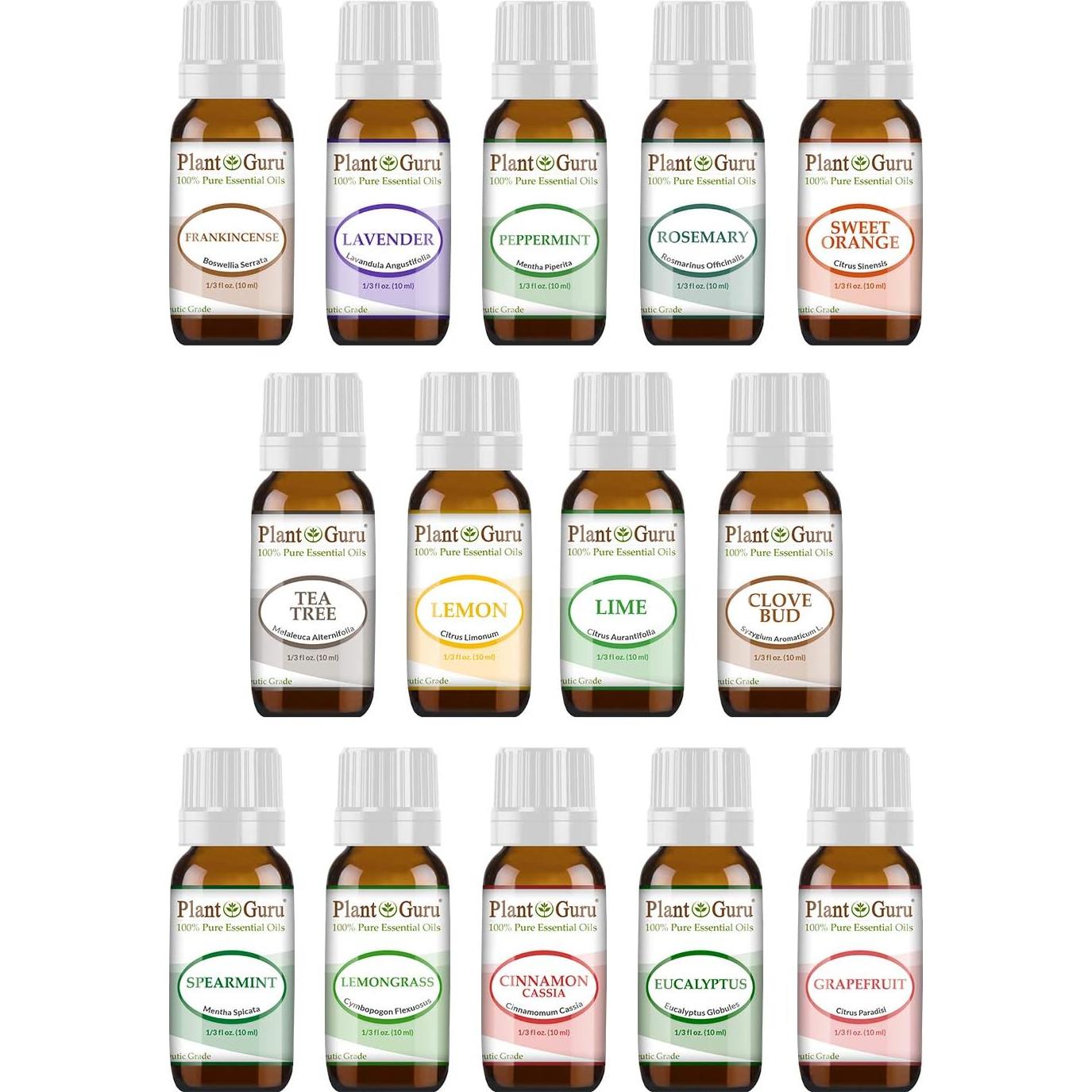 Juego de 14 Aceites Esenciales 10 ml Plant Guru 100% Puro