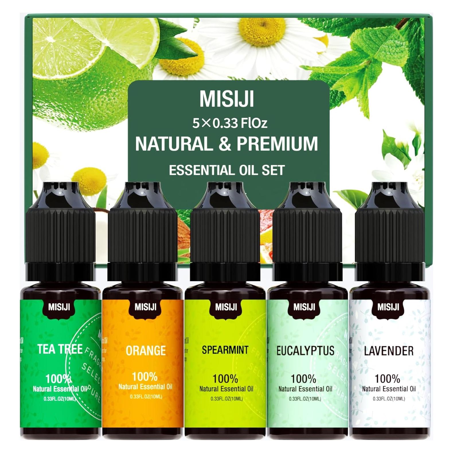 Juego de Aceites Esenciales MISIJI 5 Frascos 10ml para Difusor