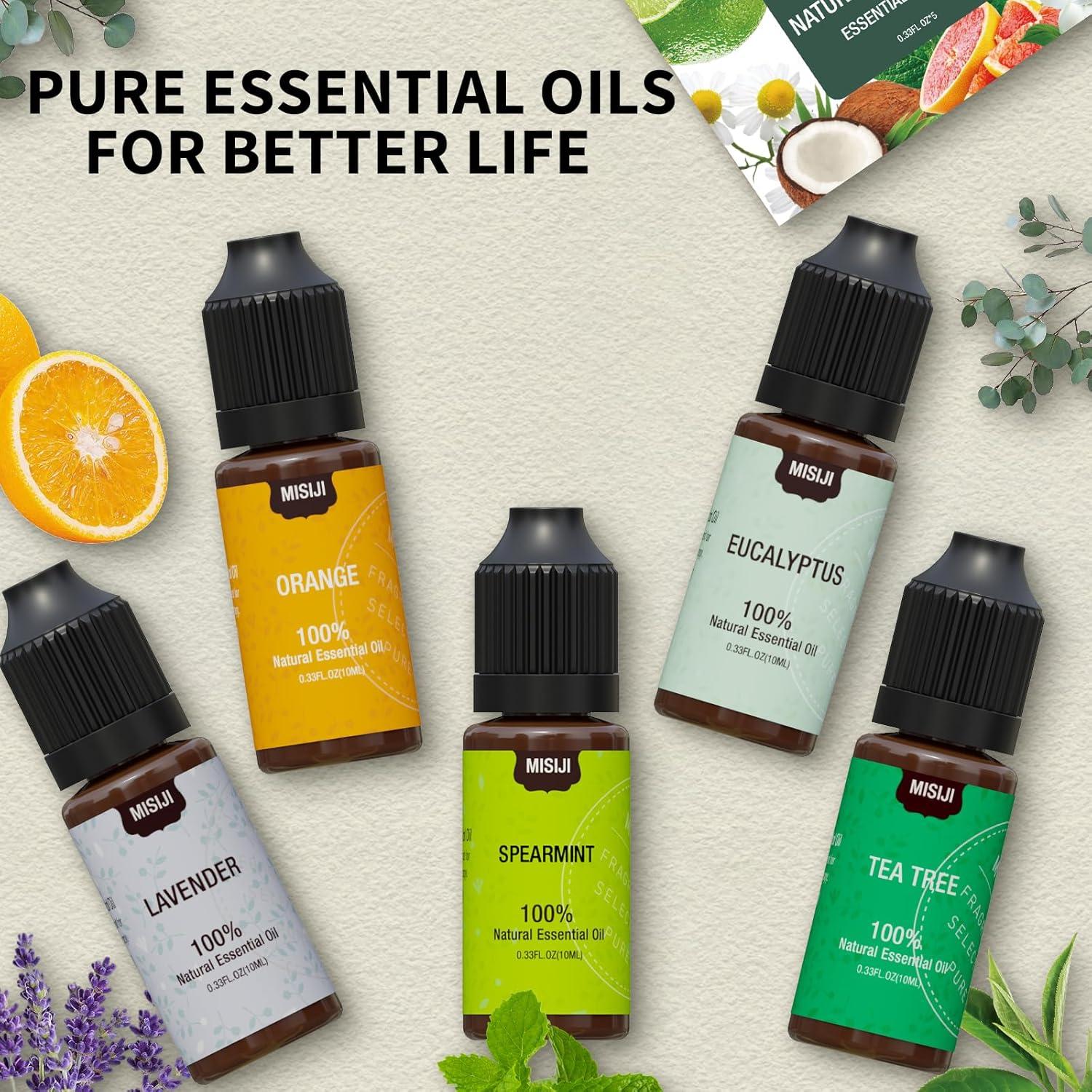 Juego de Aceites Esenciales MISIJI 5 Frascos 10ml para Difusor