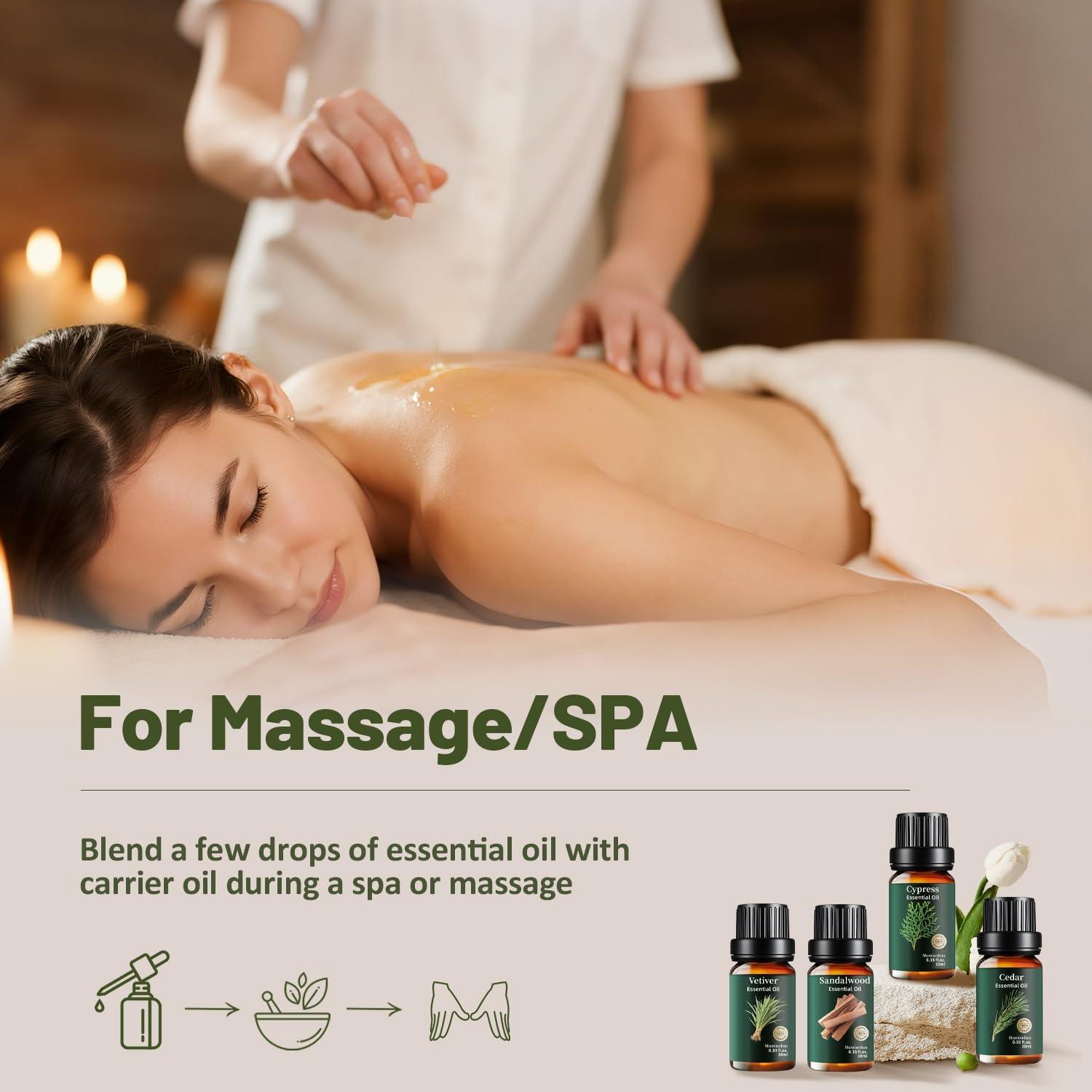 Juego de Aceites Esenciales Woody 6x10ml - Sándalo, Cedro, Árbol de Té