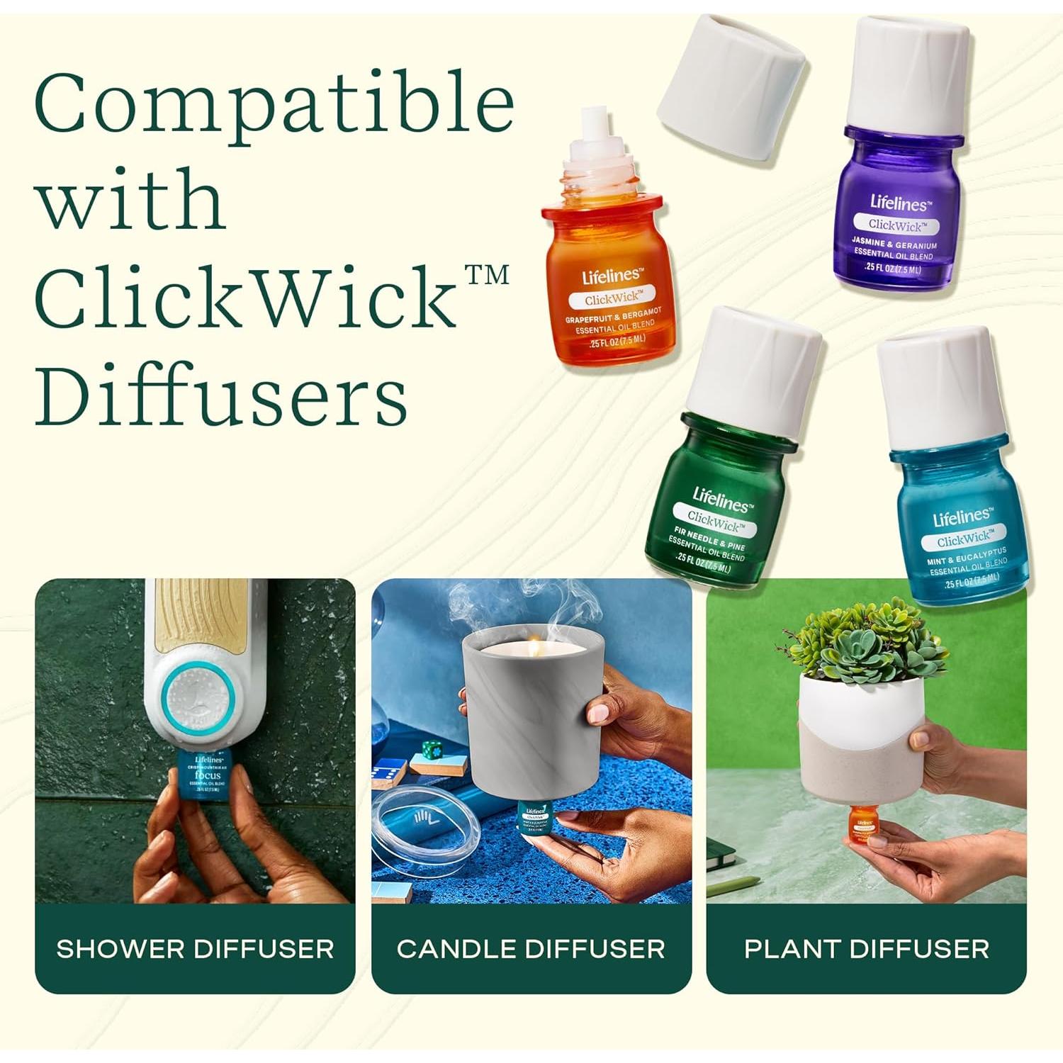 Set de Aceites Esenciales ClickWick Lifelines - 4 Fragancias