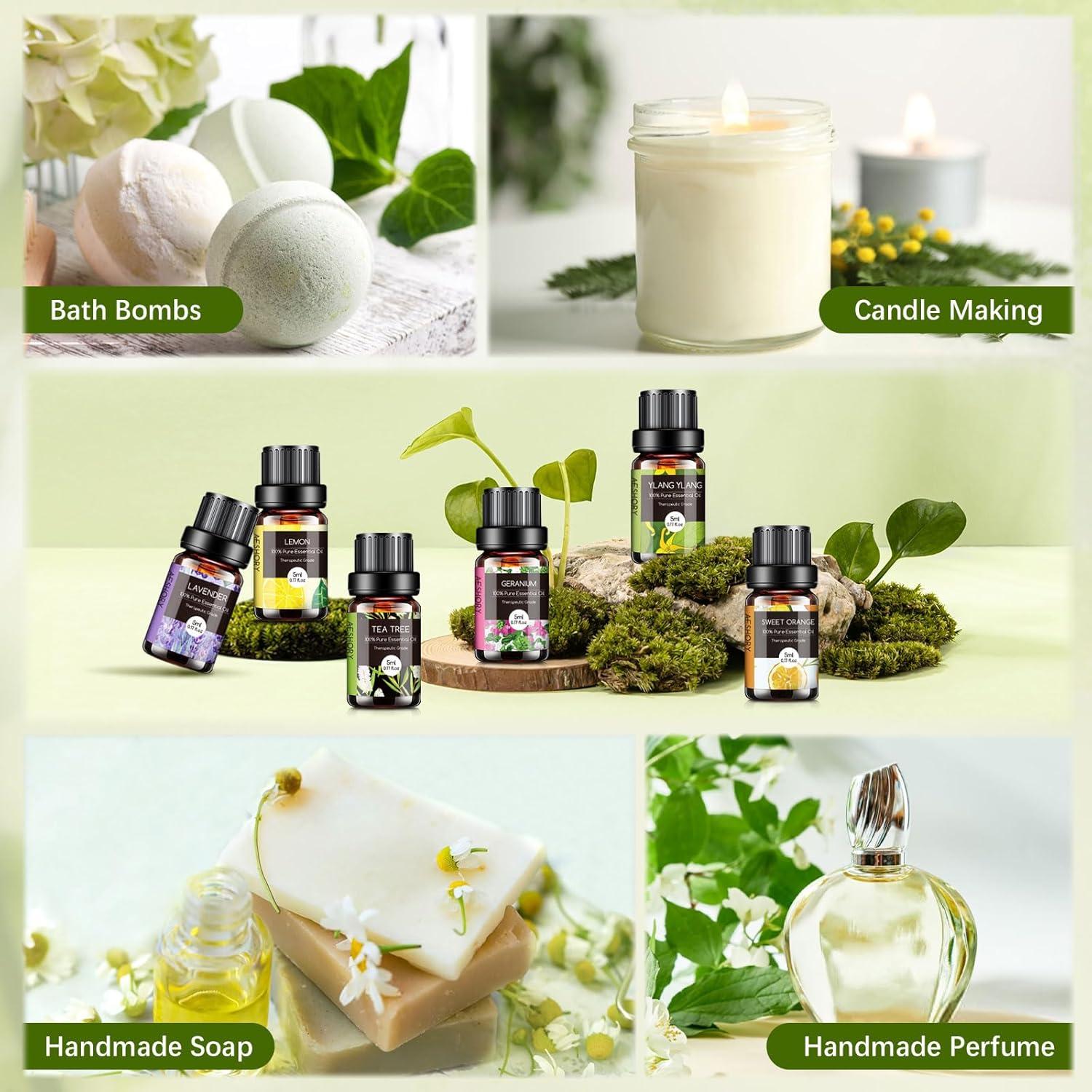 Juego de Aceites Esenciales Aeshory 26x5ml Aromaterapia