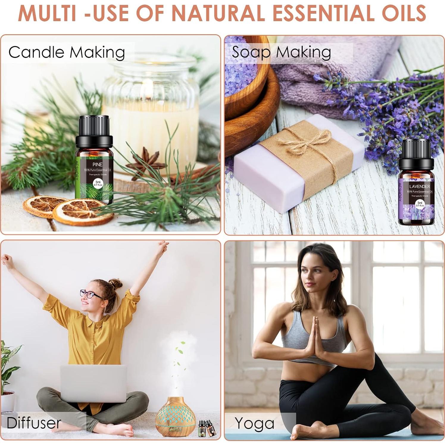 Juego de Aceites Esenciales Aeshory 26x5ml Aromaterapia