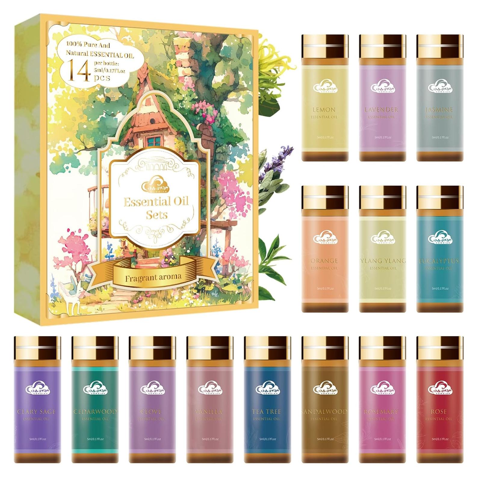 Juego de Aceites Esenciales 14 Piezas Comdian 5ml Aromaterapia