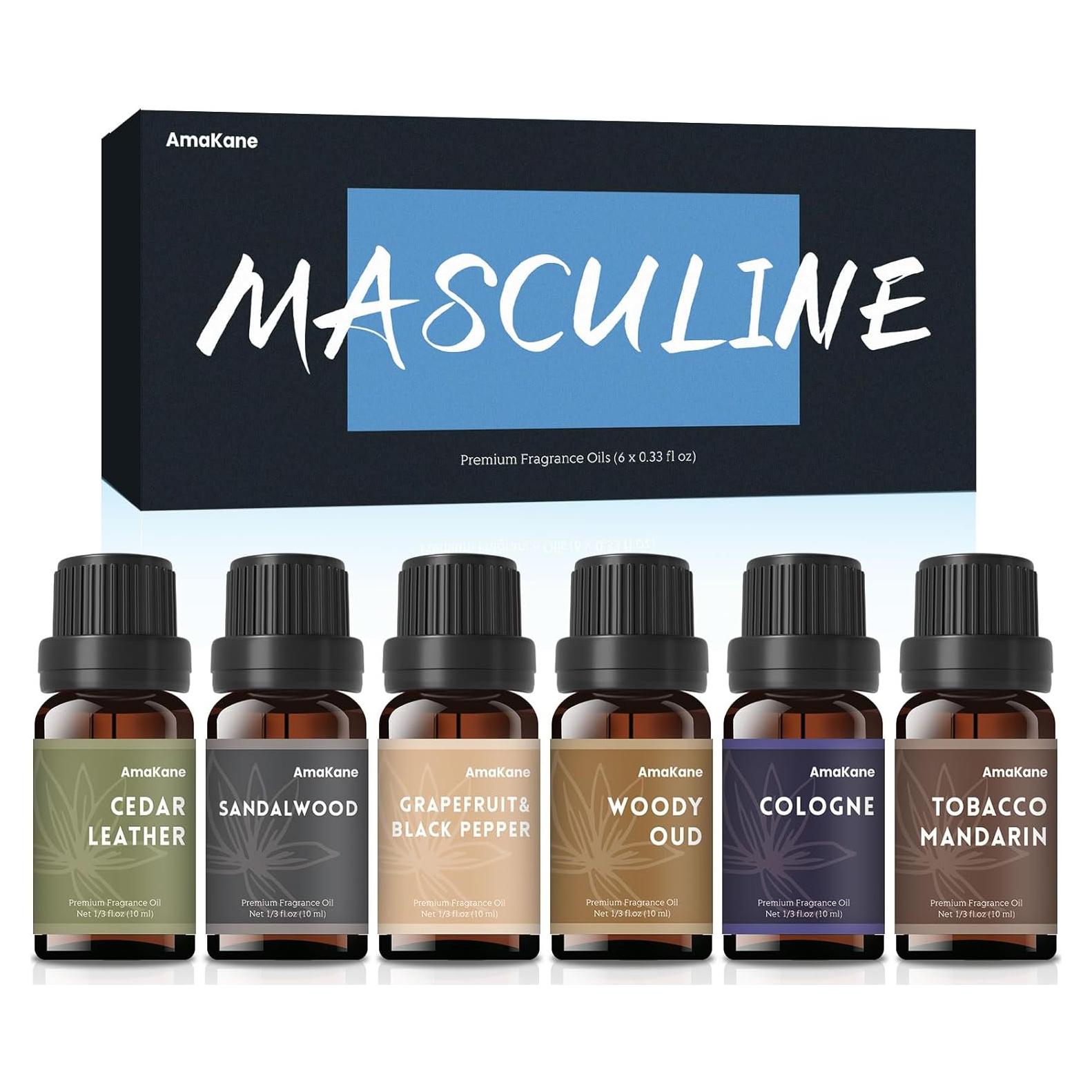 Aceites Aromáticos AmaKane 6x10 ml Masculinos Sándalo Oud