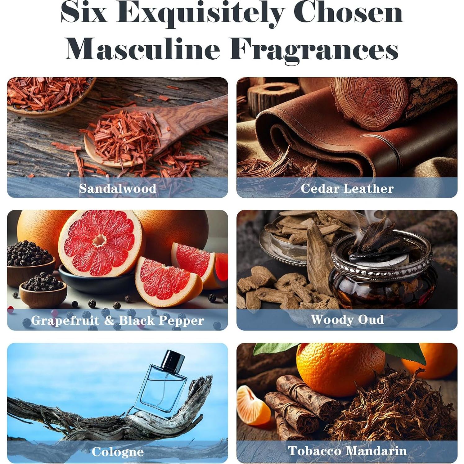 Aceites Aromáticos AmaKane 6x10 ml Masculinos Sándalo Oud