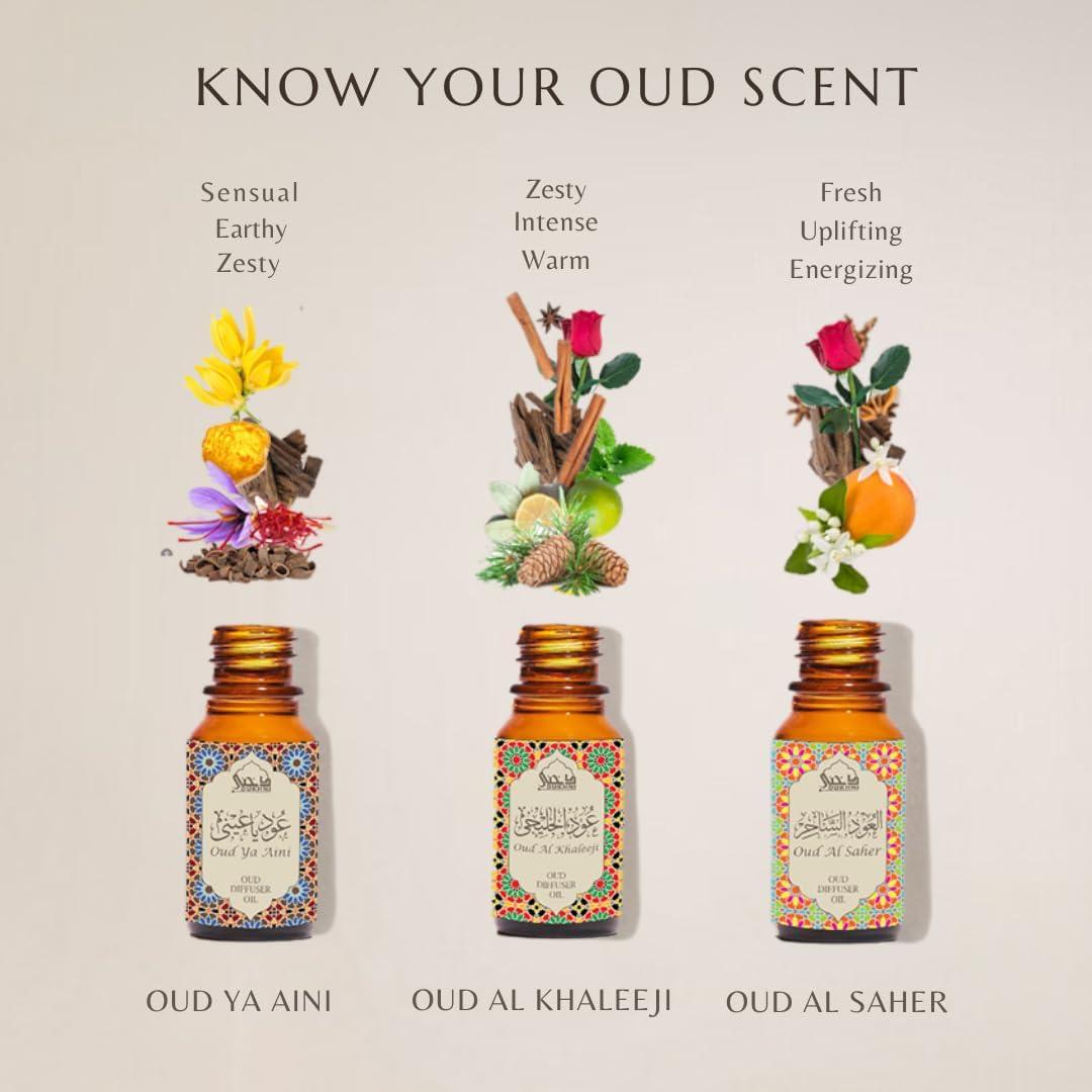 Juego de Aceites Esenciales Dukhni Oud 3 x 10ml Aromaterapia