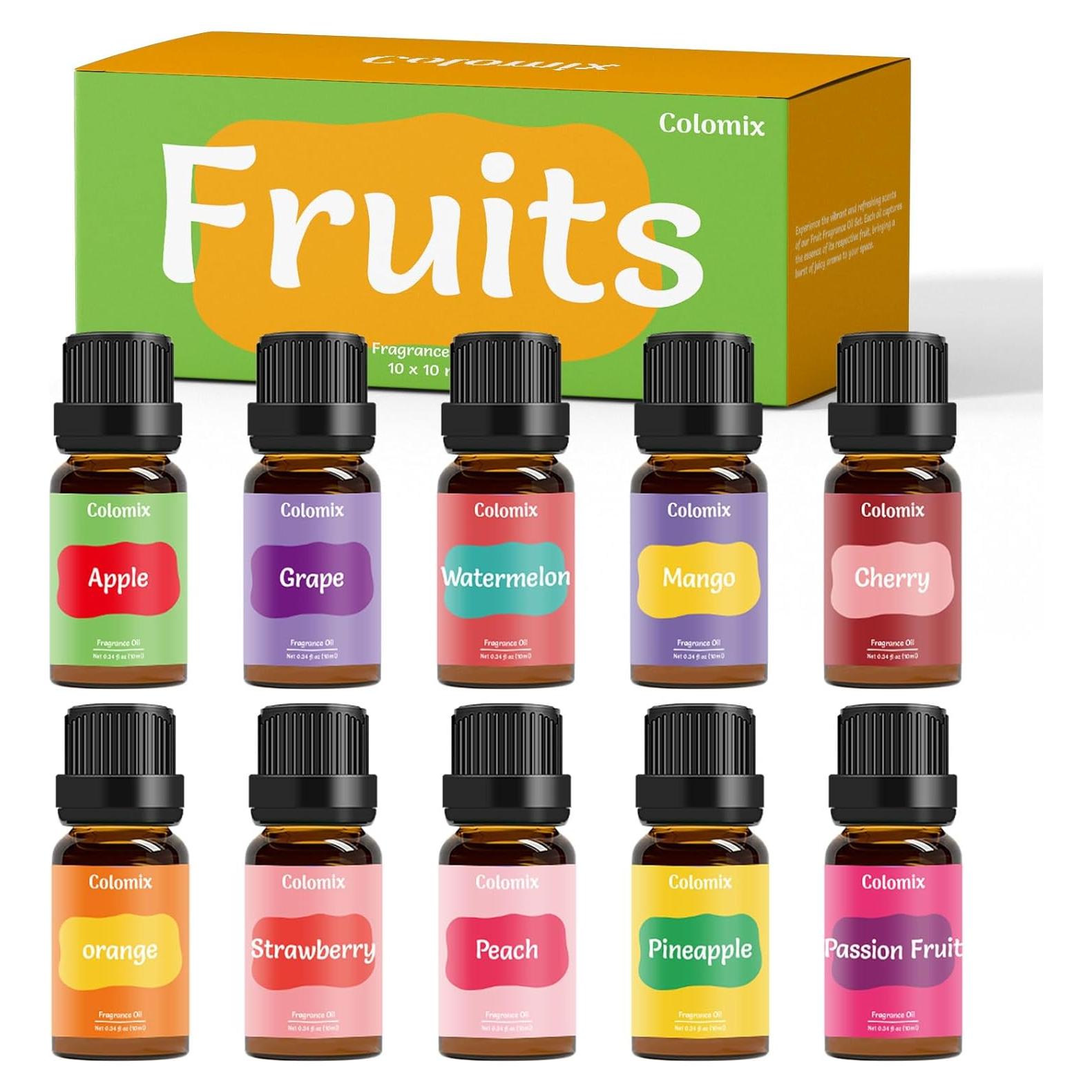 Juego de Aceites Aromáticos Frutales Colomix 10x10ml para Difusores