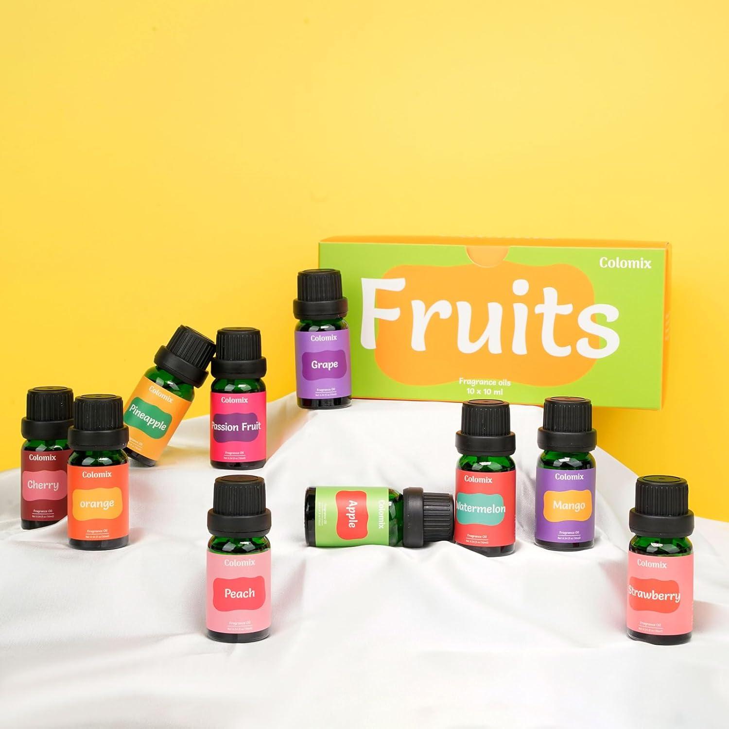 Juego de Aceites Aromáticos Frutales Colomix 10x10ml para Difusores