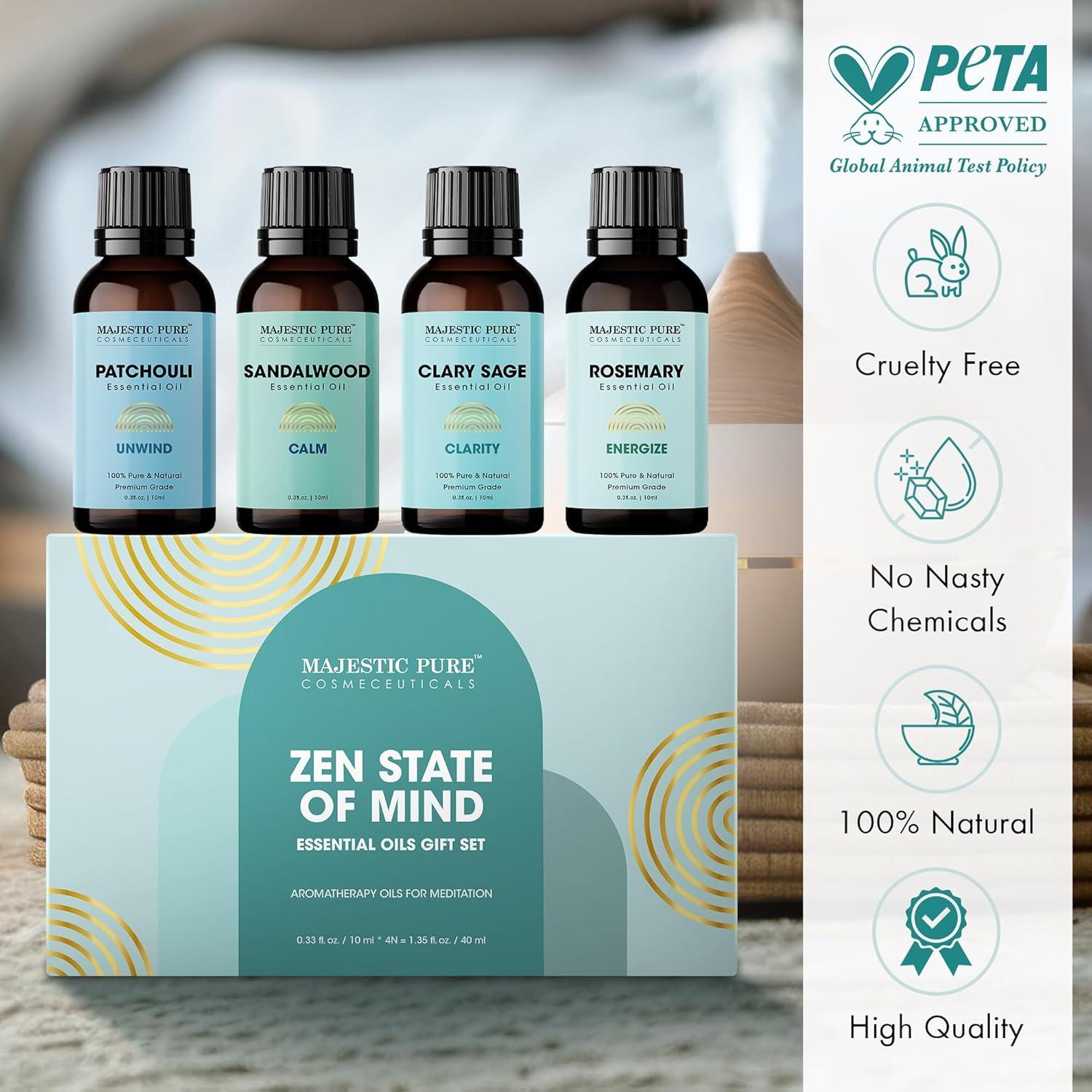 Set de Aceites Esenciales de Meditación Majestic Pure 4x8.8ml