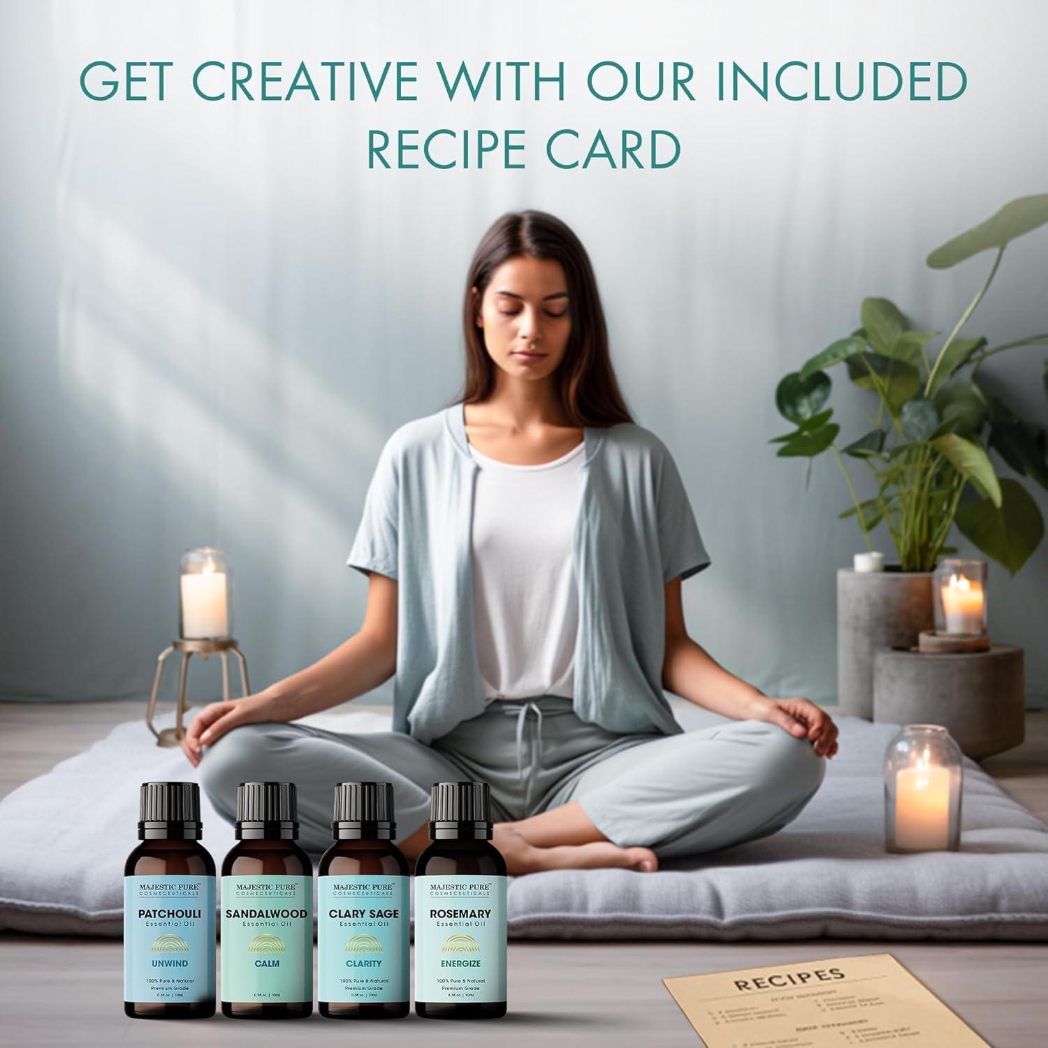 Set de Aceites Esenciales de Meditación Majestic Pure 4x8.8ml