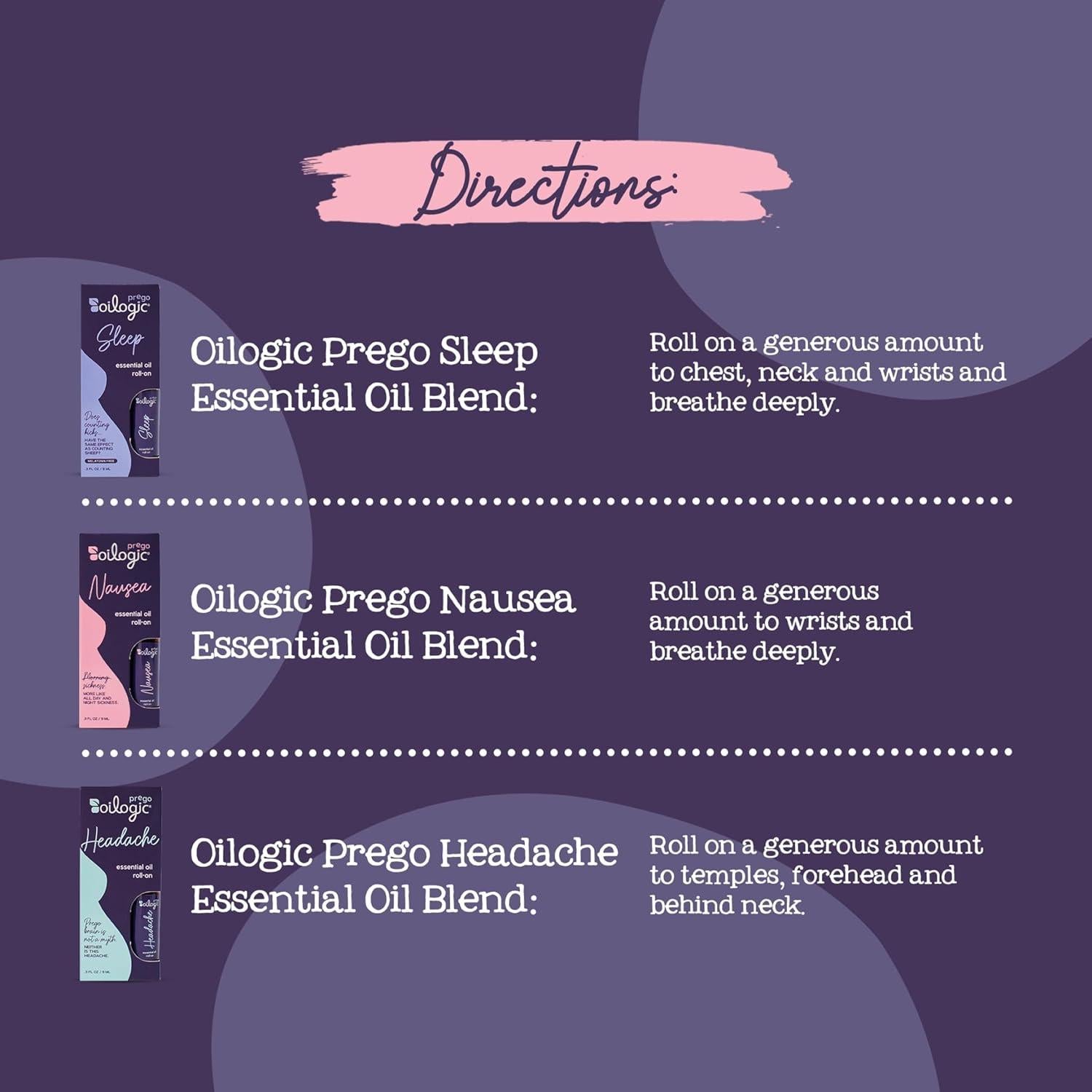 Set de Aceites Esenciales Roll-On Oilogic para Embarazo - 3 Piezas