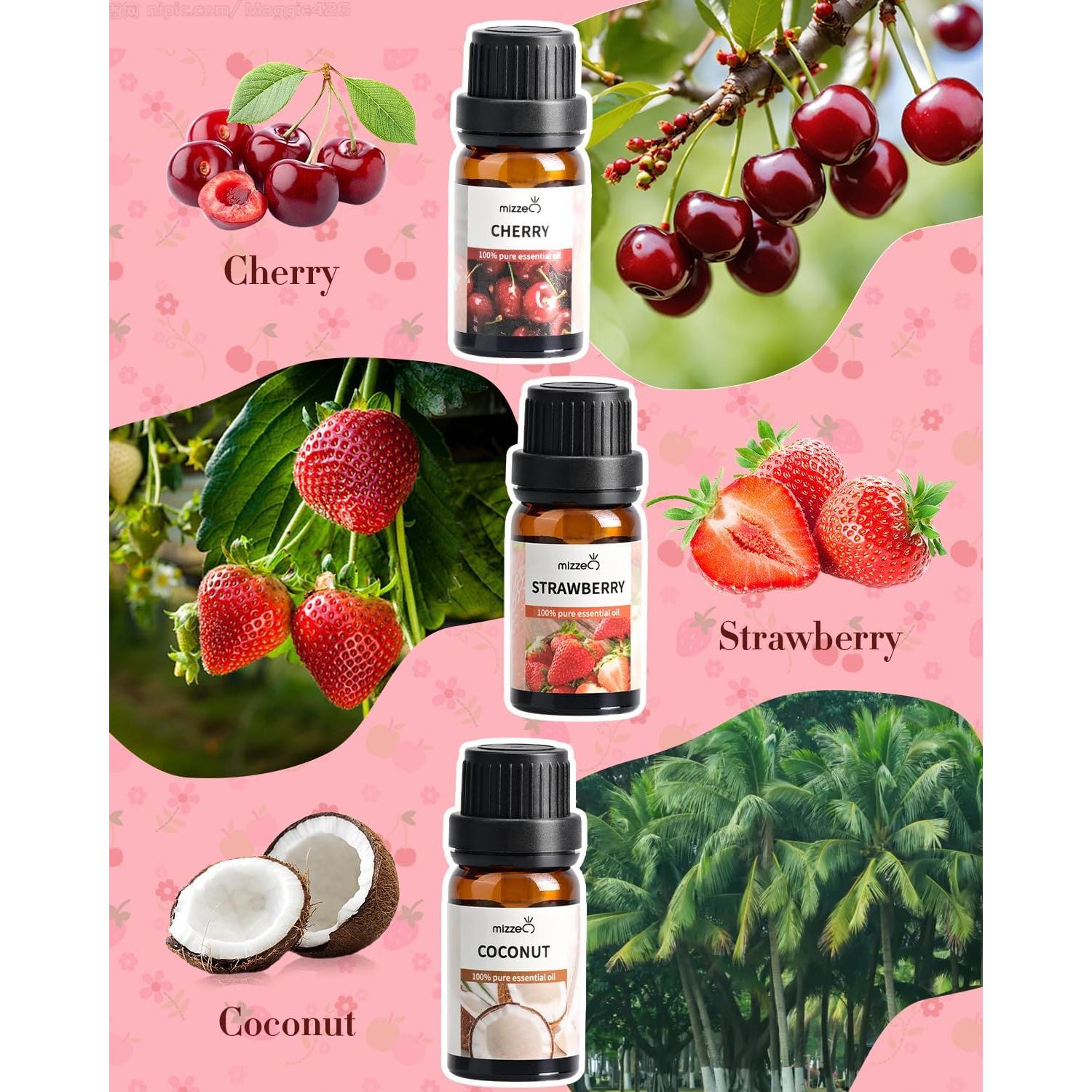 Juego de Aceites Esenciales Frutales Mizzeo 3x10ml - Cereza, Fresa, Coco