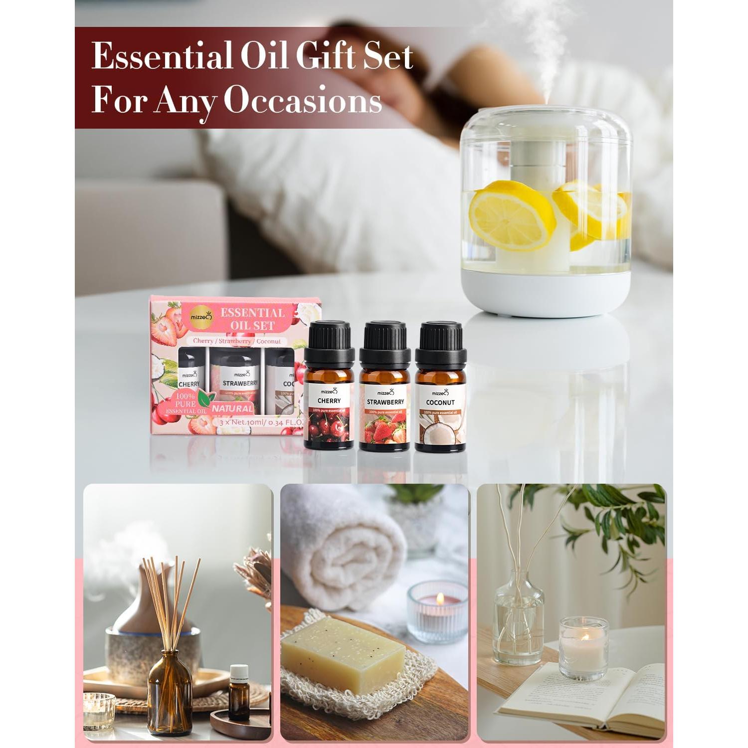 Juego de Aceites Esenciales Frutales Mizzeo 3x10ml - Cereza, Fresa, Coco
