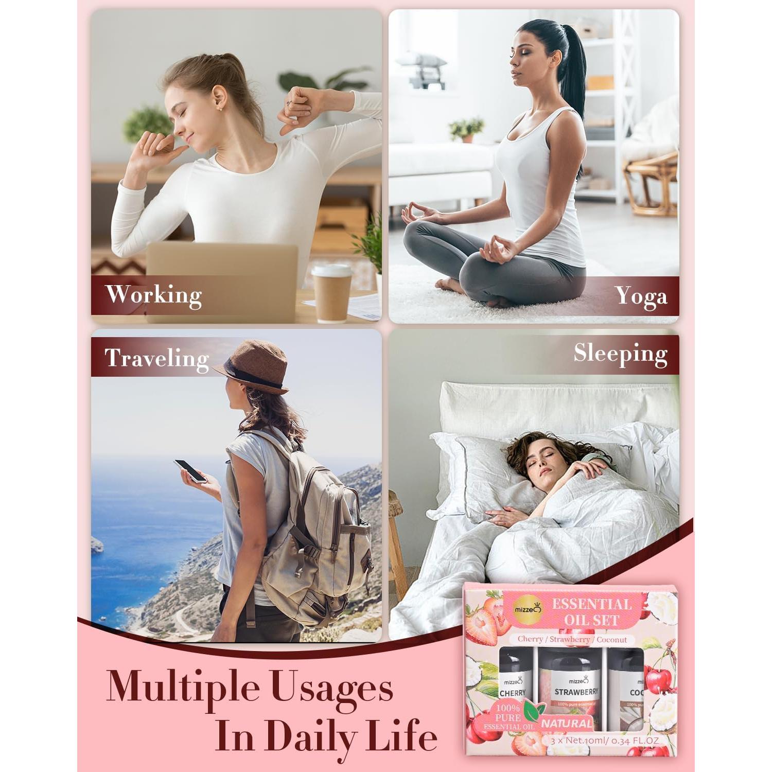 Juego de Aceites Esenciales Frutales Mizzeo 3x10ml - Cereza, Fresa, Coco