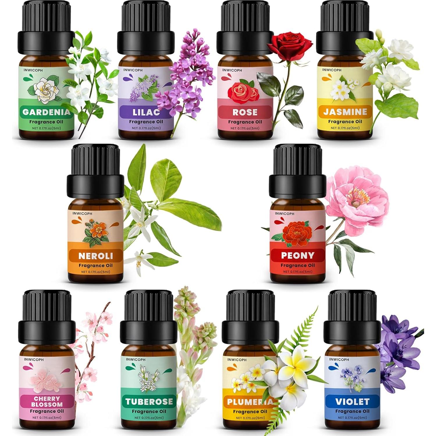 Aceites Esenciales Florales INWICOPH - Rosa, Jazmín, Gardenia y más